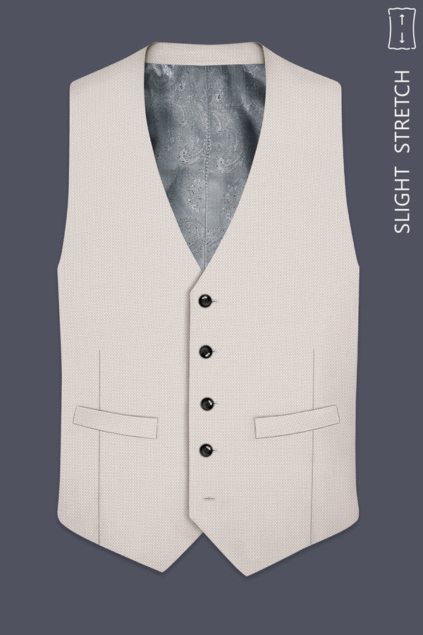 Dorian-Gainsboro Gray Diamond Textured Wool Rich Slight Stretch Waistcoat