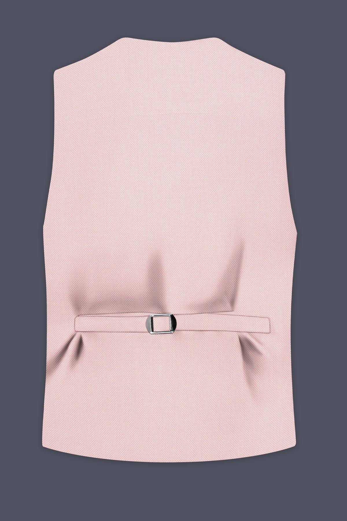 Blush-Cosmos Pink Diamond Textured Wool Rich Slight Stretch Waistcoat