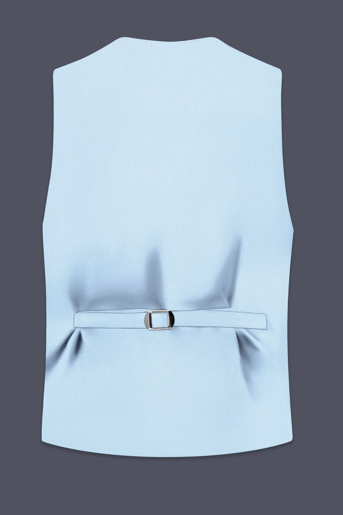 Azure-Hawkes Blue Diamond Textured Wool Rich Slight Stretch Waistcoat