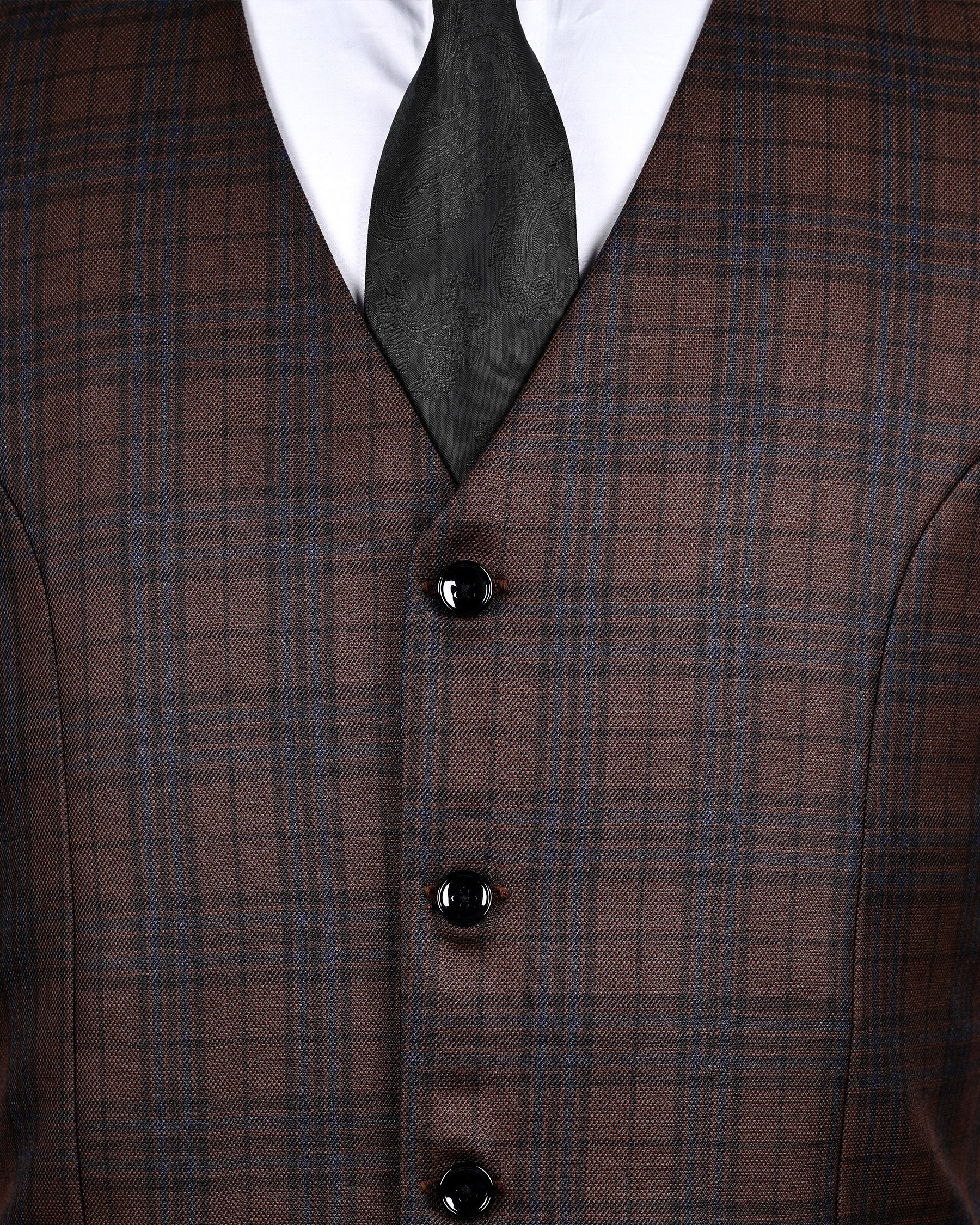 Gingerbread Plaid Wool blend Waistcoat