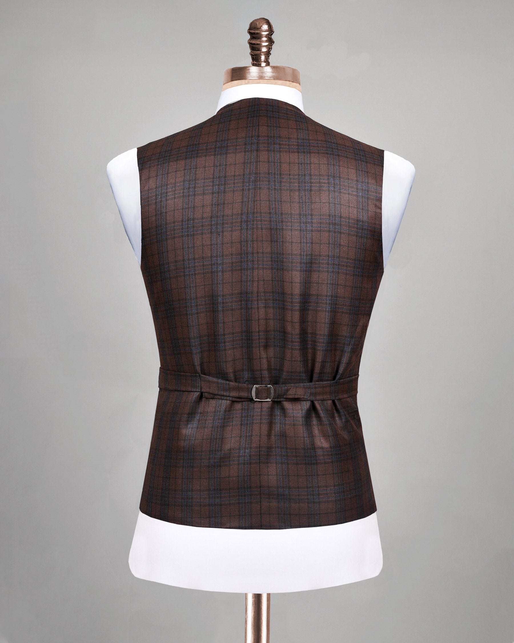 Gingerbread Plaid Wool blend Waistcoat