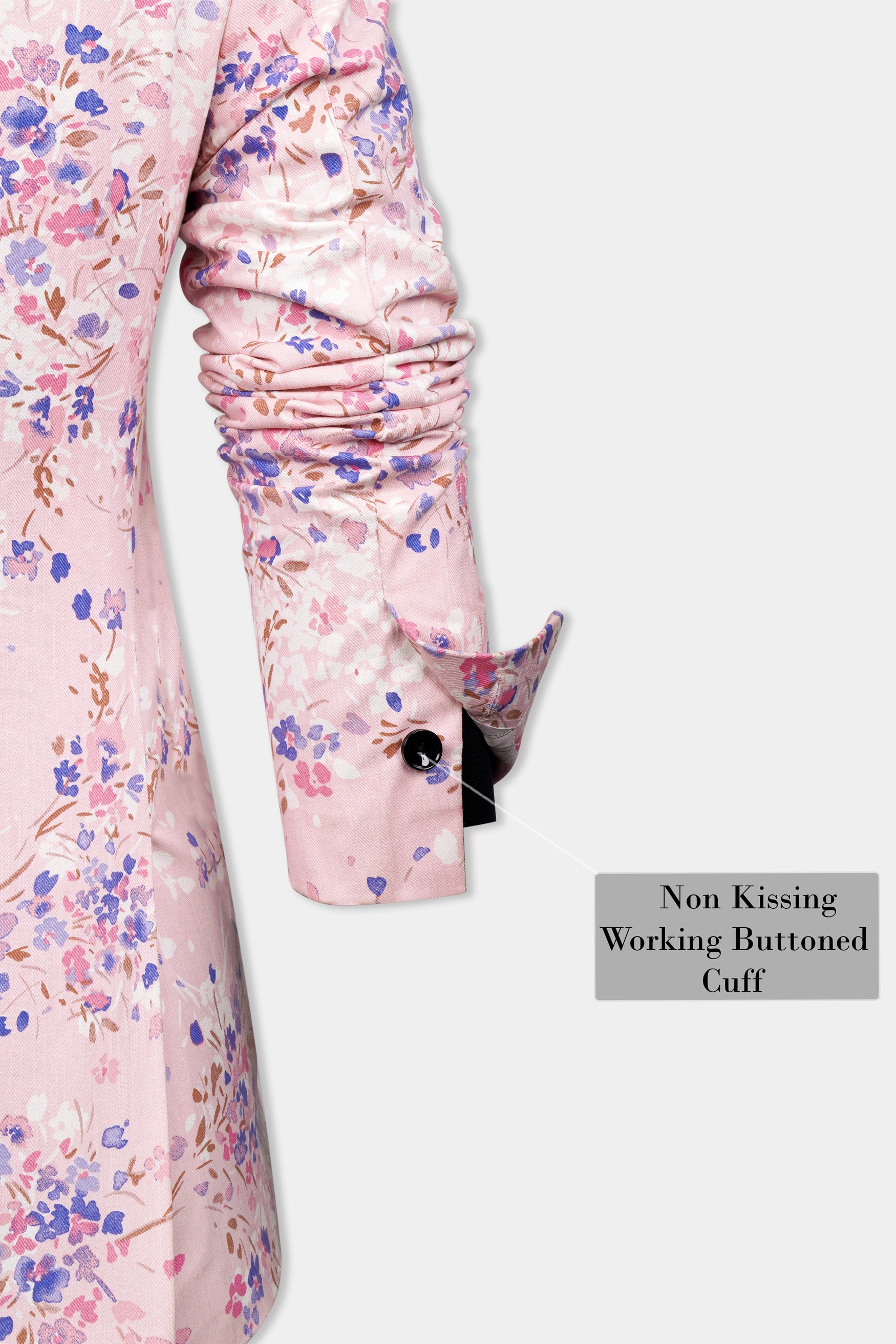 Gainsboro Pink and Scampi Blue Prints Premium Cotton Tuxedo