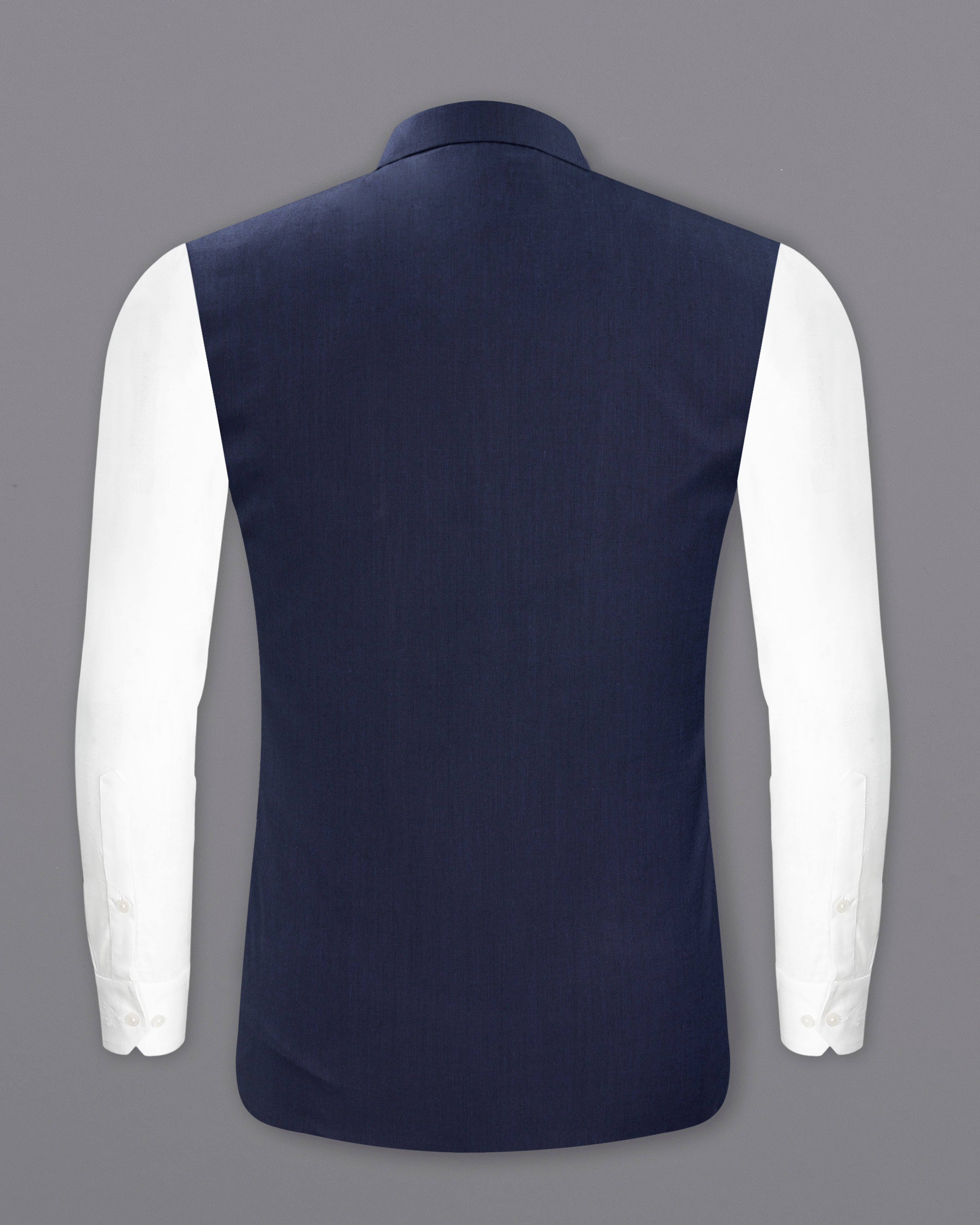 Gunmetal Navy Blue Nehru Jacket