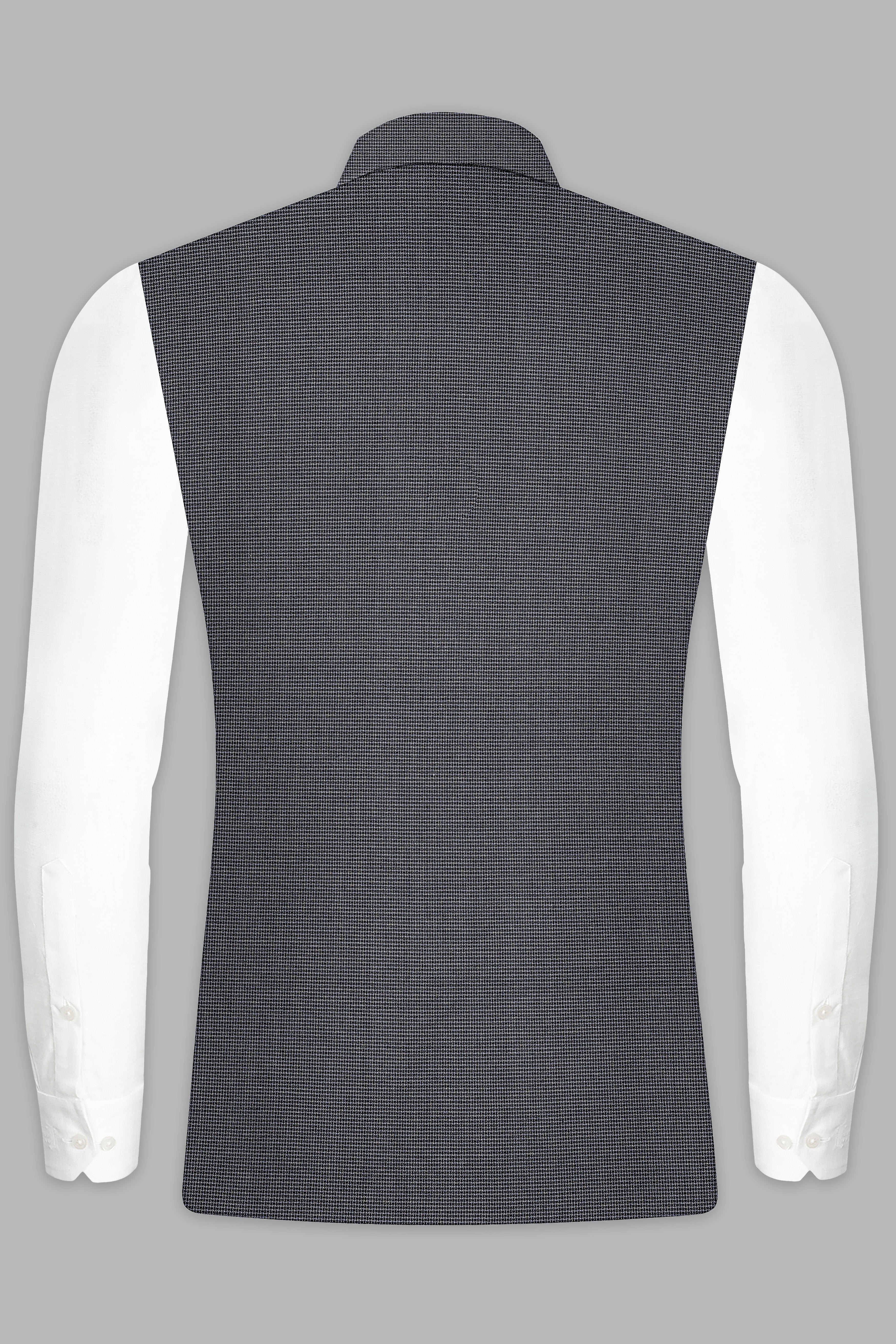 Shaft Gray Textured Wool Blend Nehru Jacket