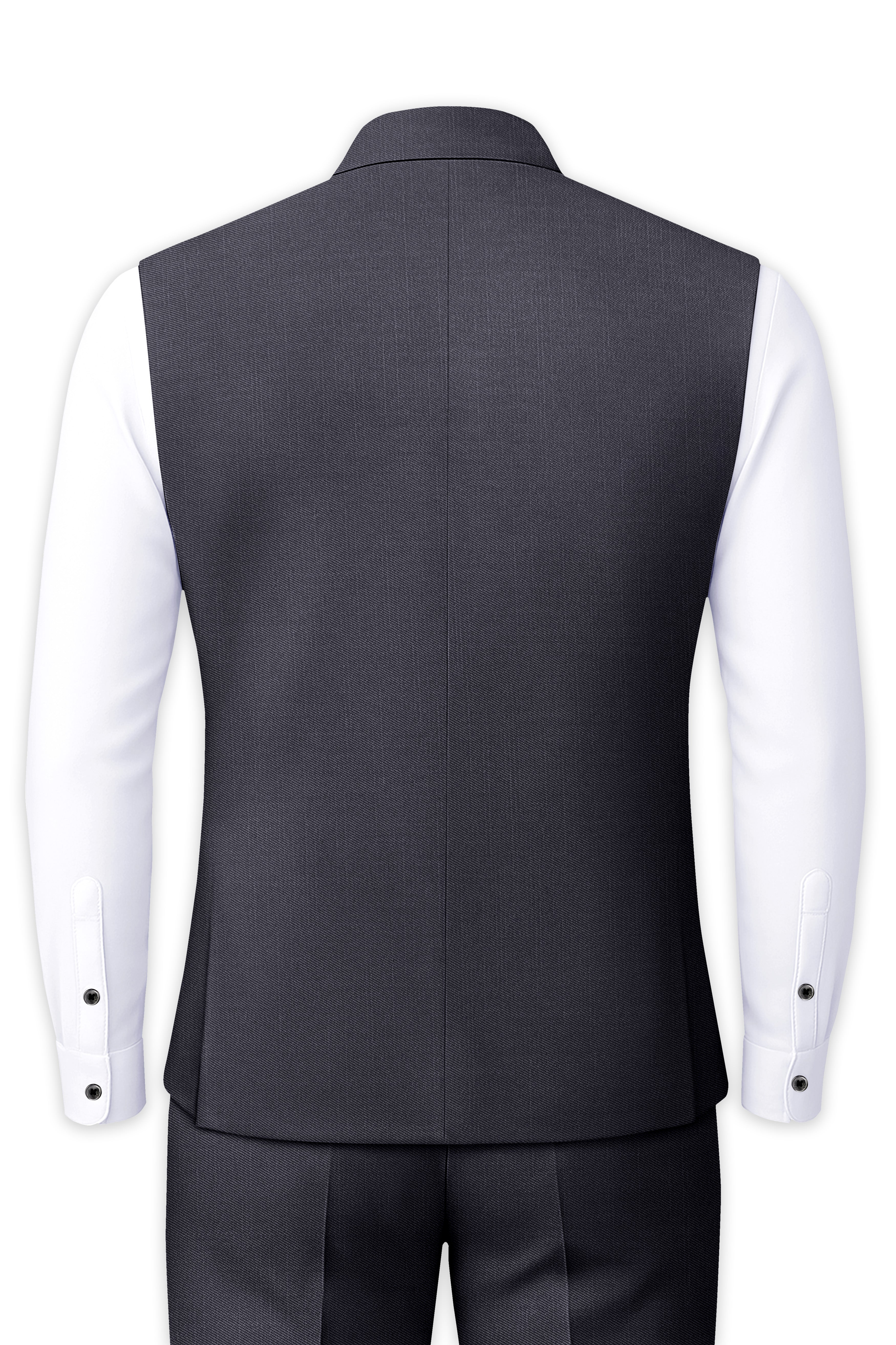 Vampire Gray Textured Nehru Jacket