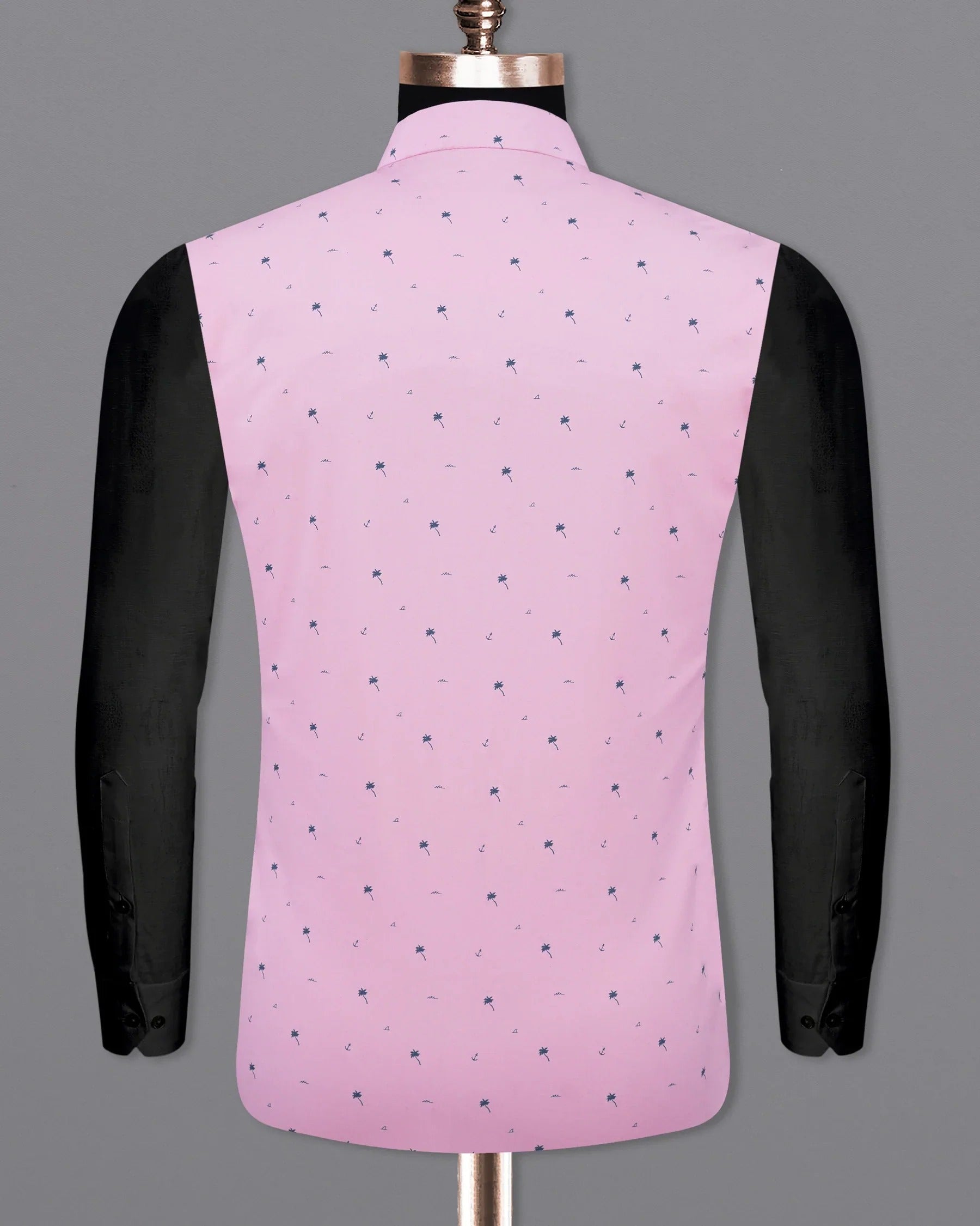 Melanie Pink with Fiord Blue Printed Premium Cotton Designer Nehru Jacket