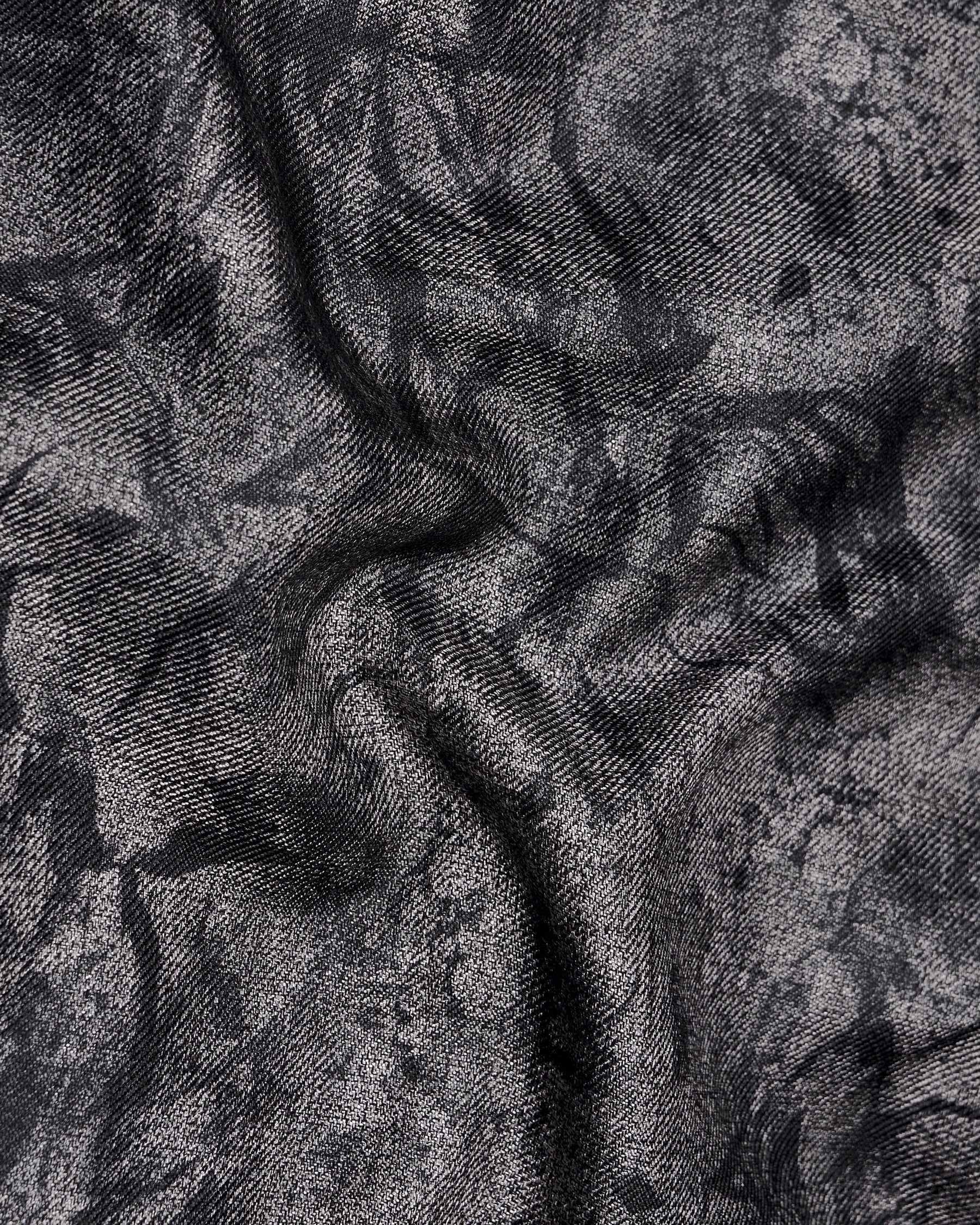 Dawn Gray and Onyx Black textured Designer Nehru Jacket