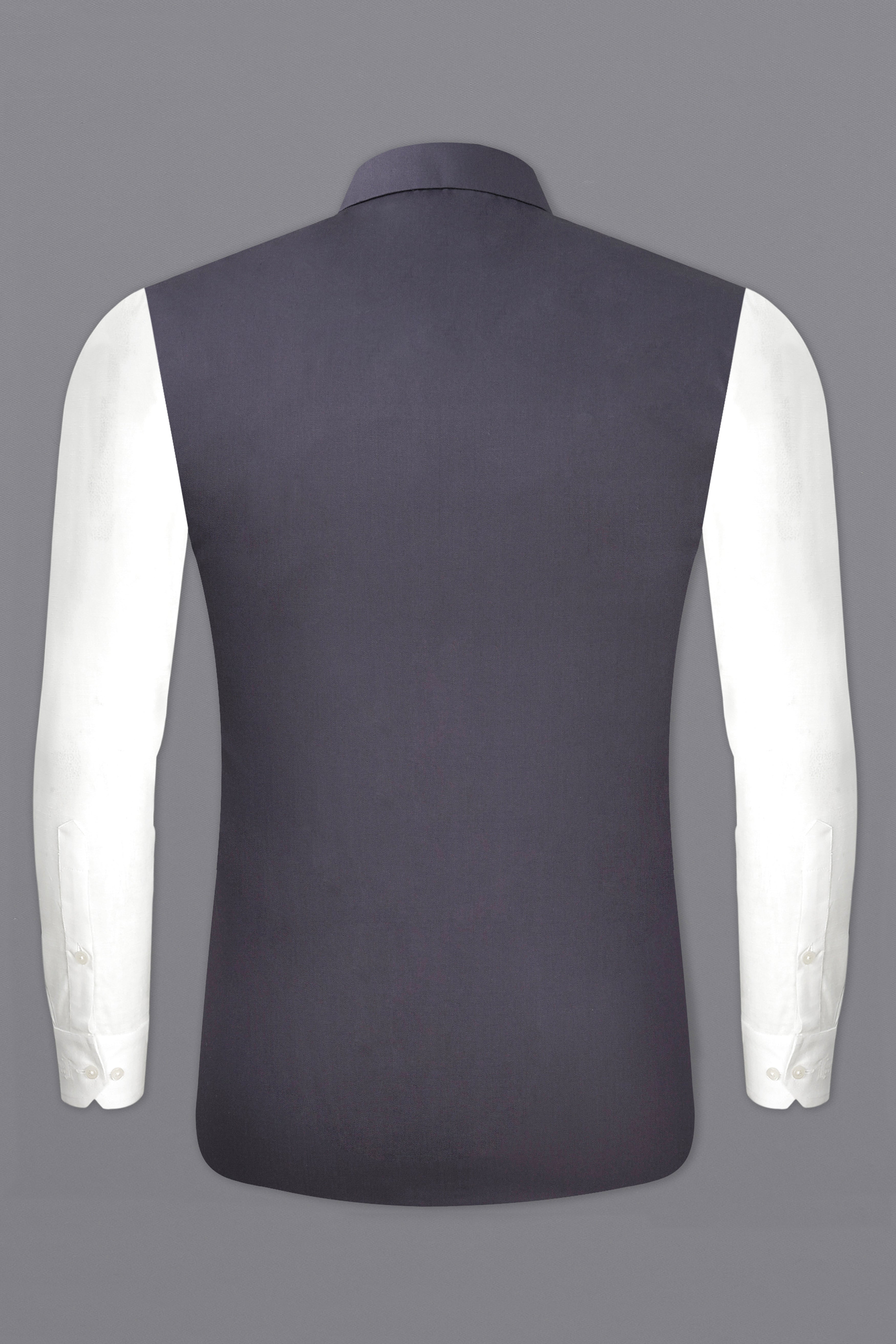 Porpoise Gray Textured Nehru Jacket