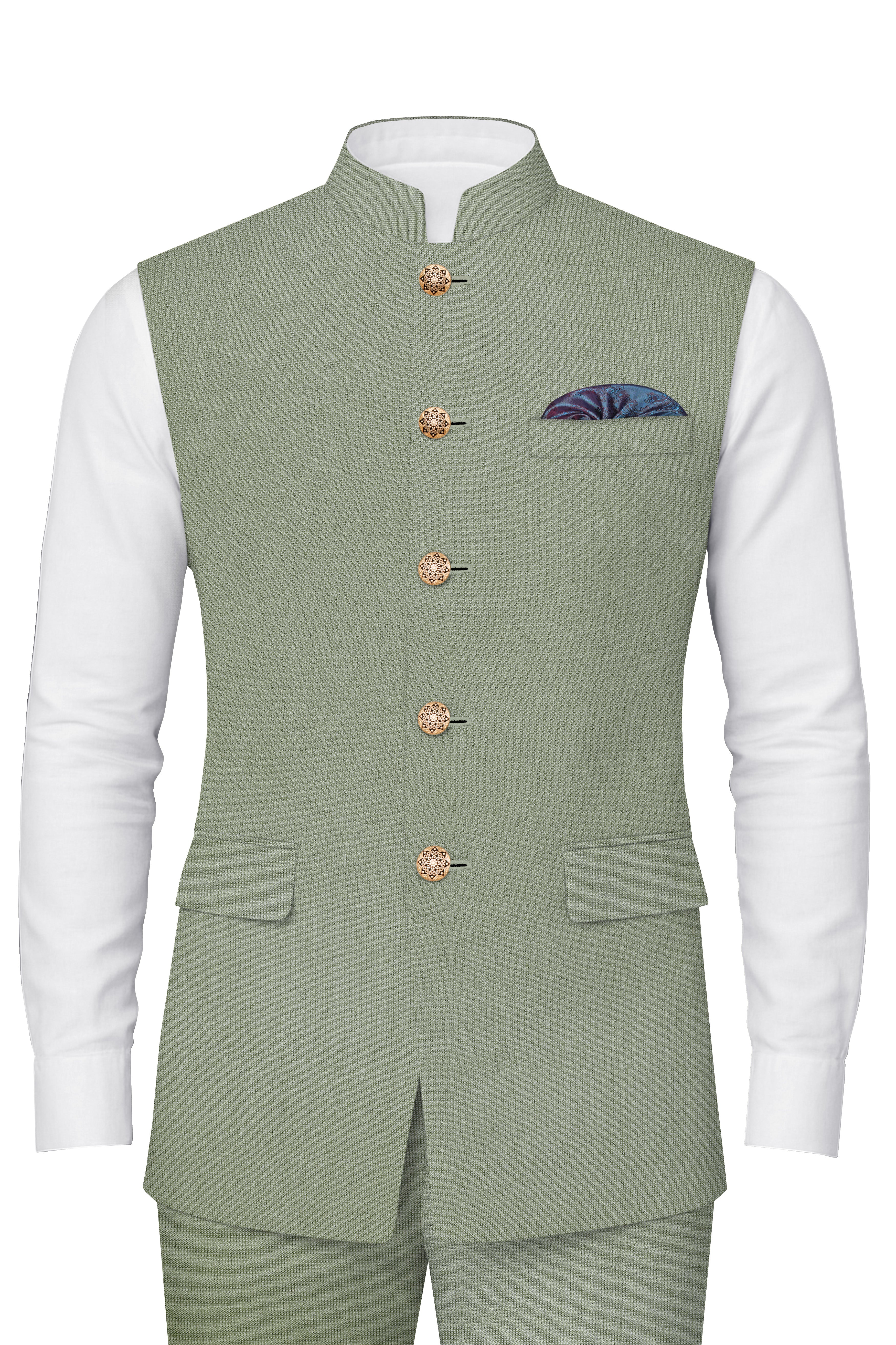 Sandstone Green Nehru Jacket