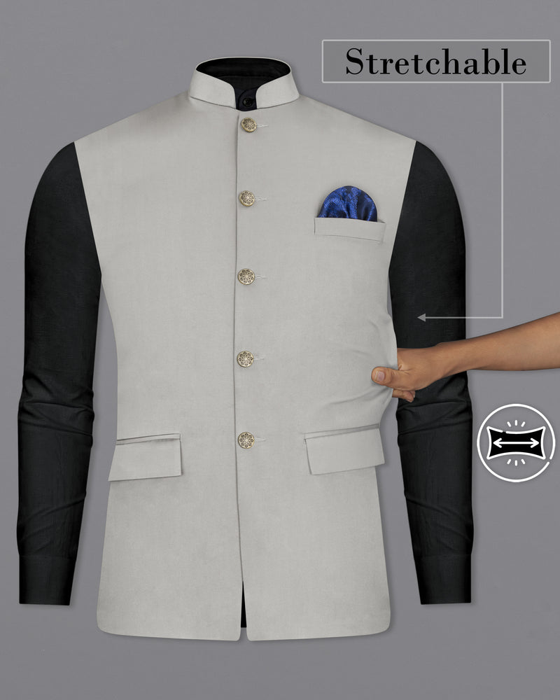 Martini Gray Stretchable Premium Cotton Traveler Nehru Jacket