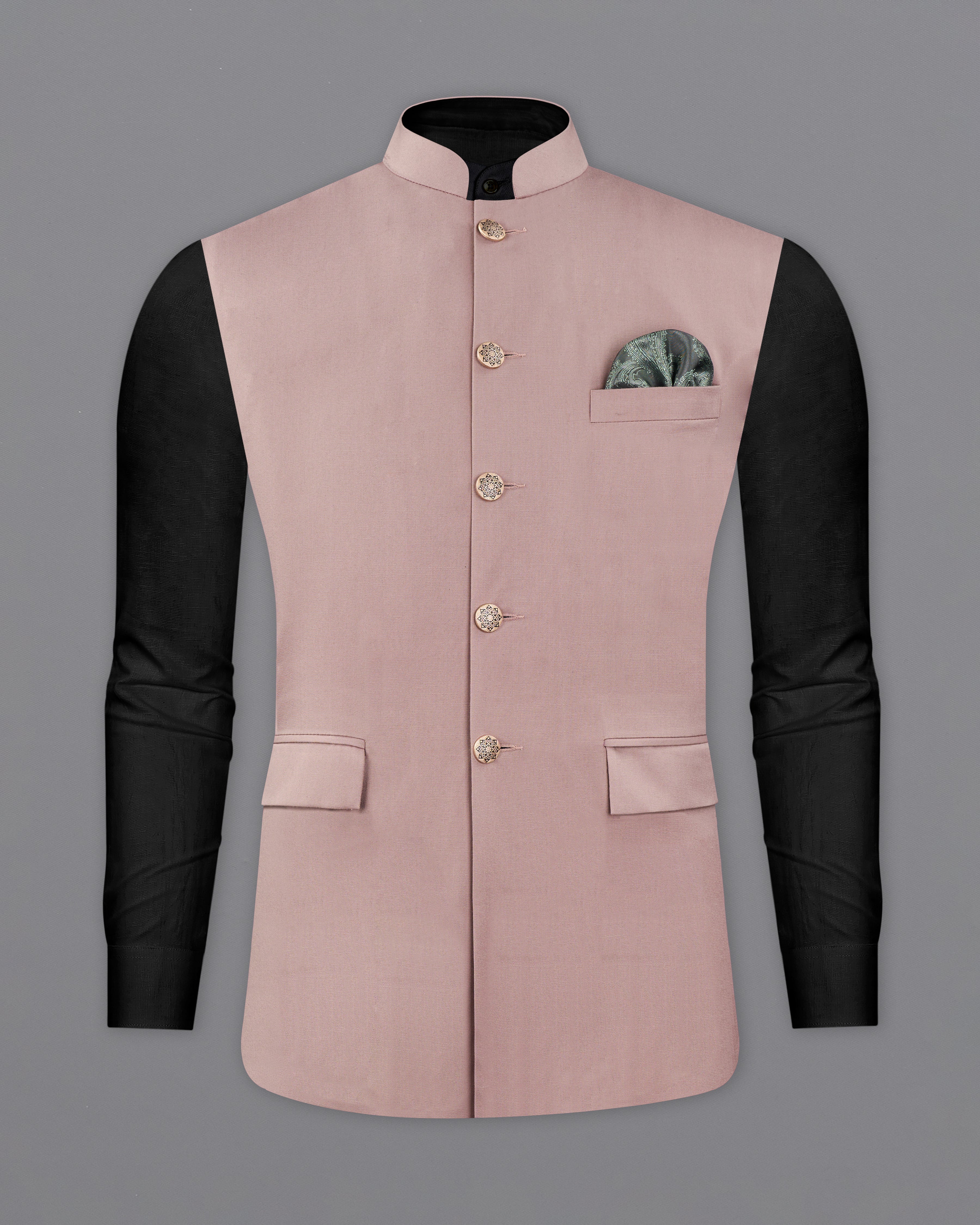 Thatch Light Pink Nehru Jacket WC2719-36, WC2719-38, WC2719-40, WC2719-42, WC2719-44, WC2719-46, WC2719-48, WC2719-50, WC2719-52, WC2719-54, WC2719-56, WC2719-58, WC2719-60