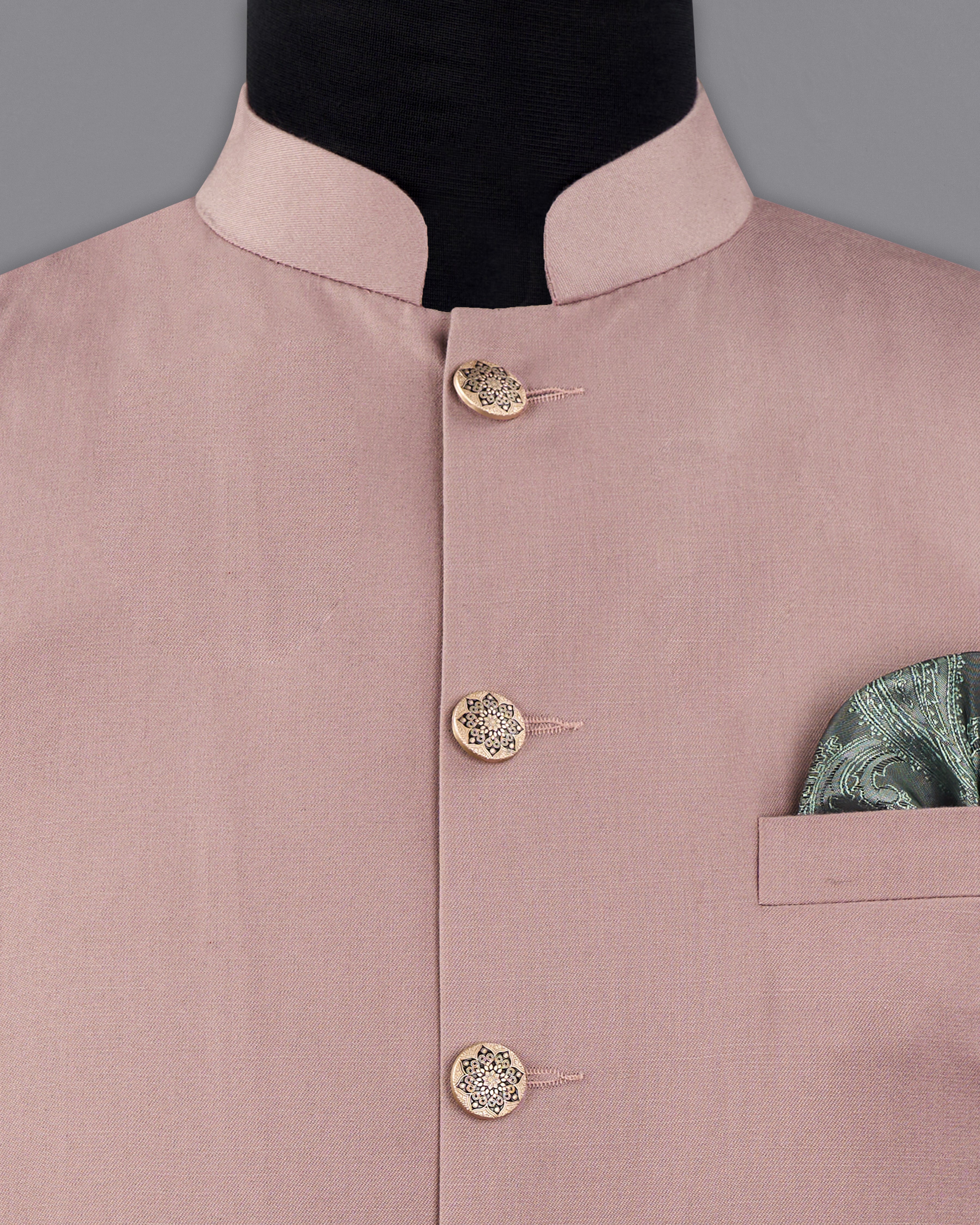 Thatch Light Pink Nehru Jacket WC2719-36, WC2719-38, WC2719-40, WC2719-42, WC2719-44, WC2719-46, WC2719-48, WC2719-50, WC2719-52, WC2719-54, WC2719-56, WC2719-58, WC2719-60