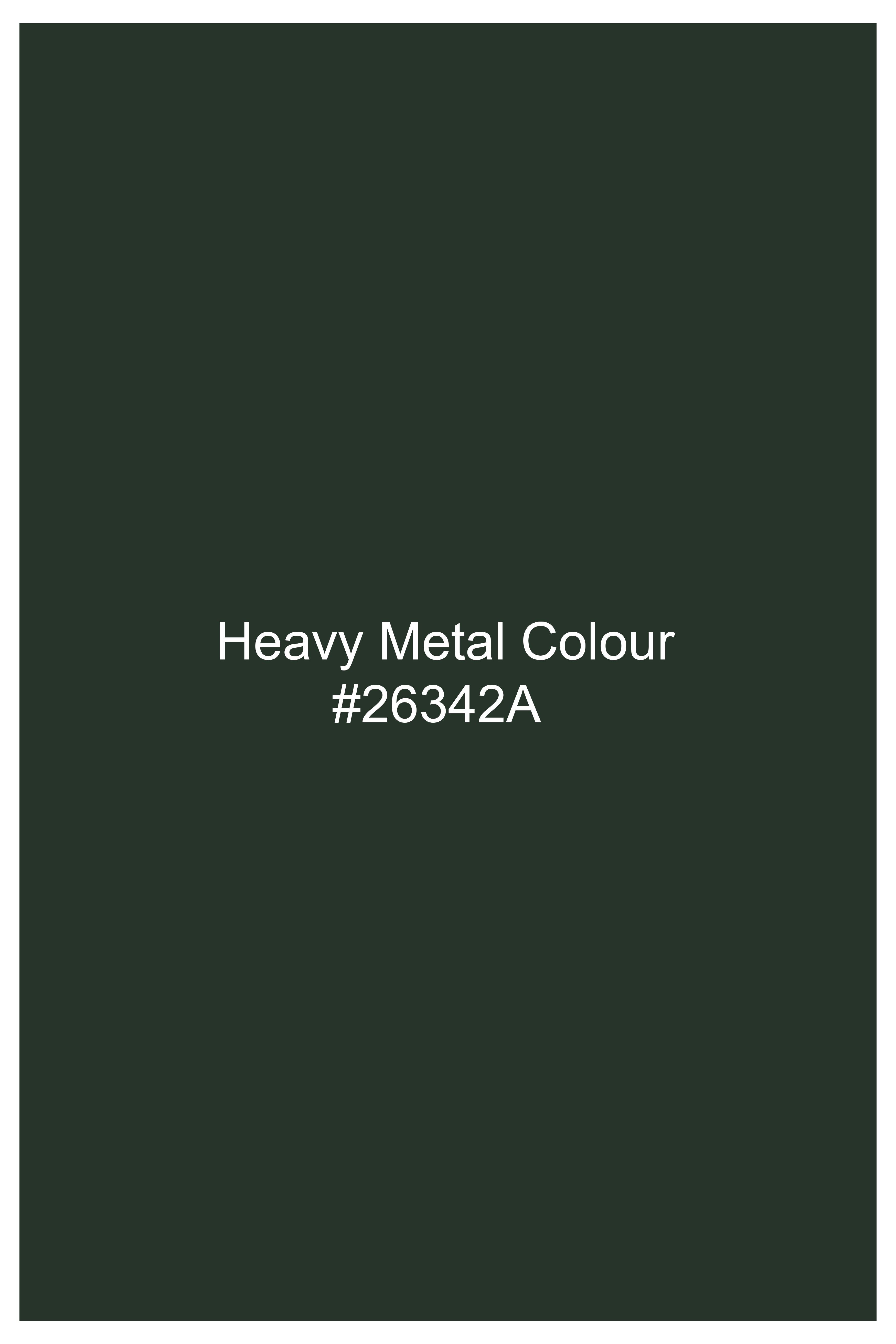 Heavy Metal Green Premium Cotton Stretchable Traveler Nehru Jacket