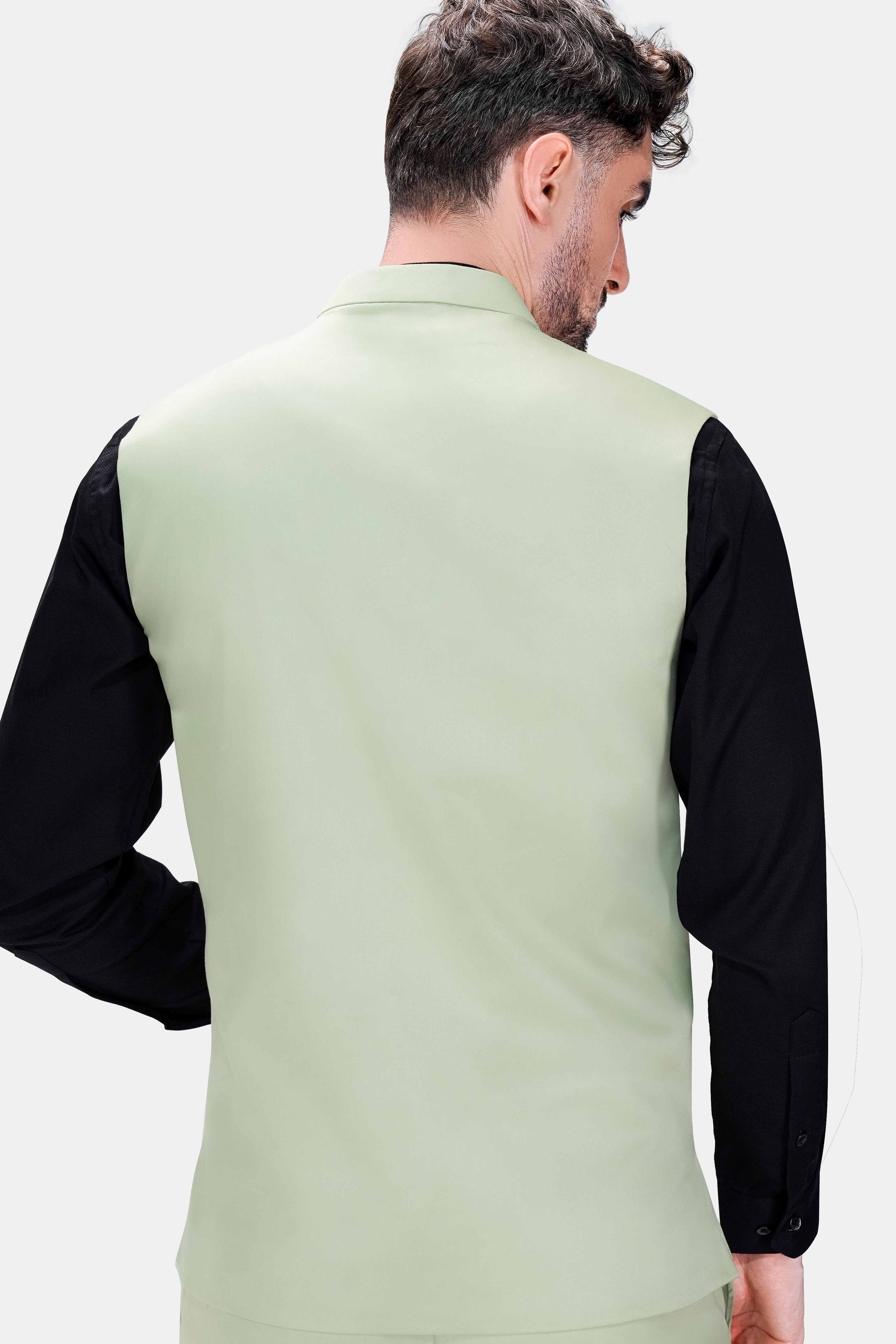 Coriander Green Premium Cotton Stretchable Traveler Nehru Jacket WC2796-36, WC2796-38, WC2796-40, WC2796-42, WC2796-44, WC2796-46, WC2796-48, WC2796-50, WC2796-52, WC2796-54, WC2796-56, WC2796-58, WC2796-60