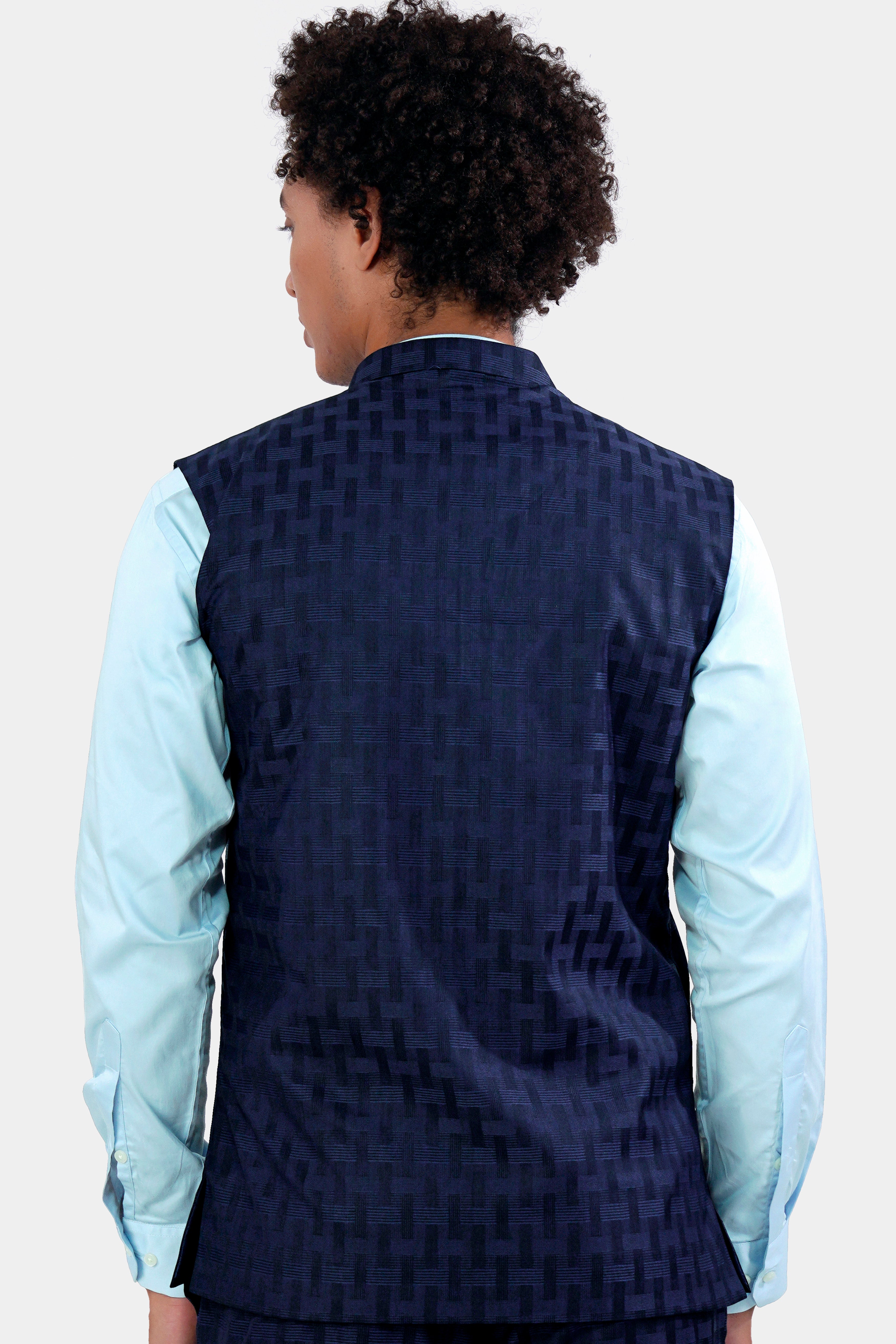 Haiti Blue Wool Rich Nehru Jacket WC2956-36, WC2956-38, WC2956-40, WC2956-42, WC2956-44, WC2956-46, WC2956-48, WC2956-50, WC2956-52, WC2956-54, WC2956-56, WC2956-58, WC2956-60