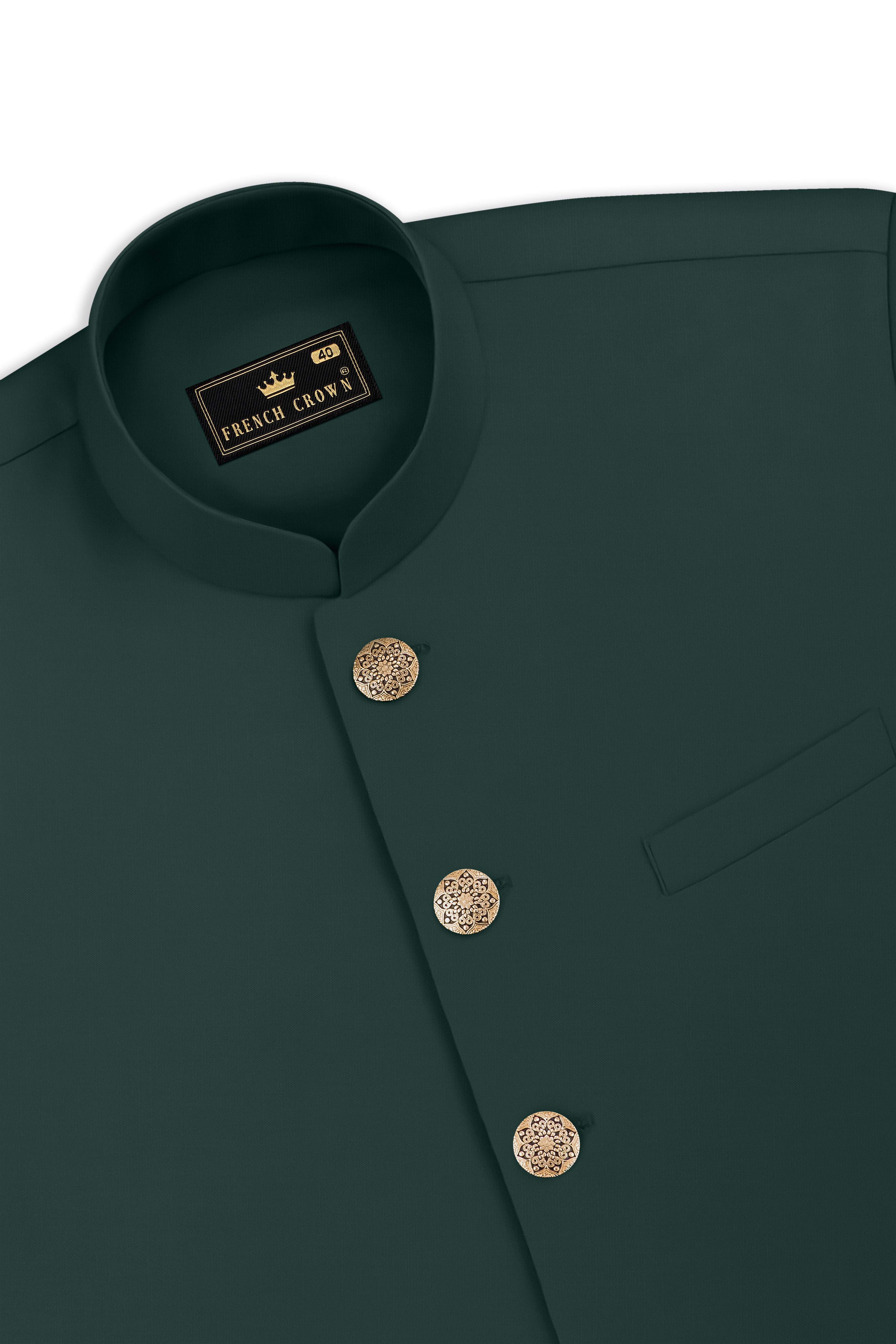 Gable Green Wool Rich Nehru Jacket