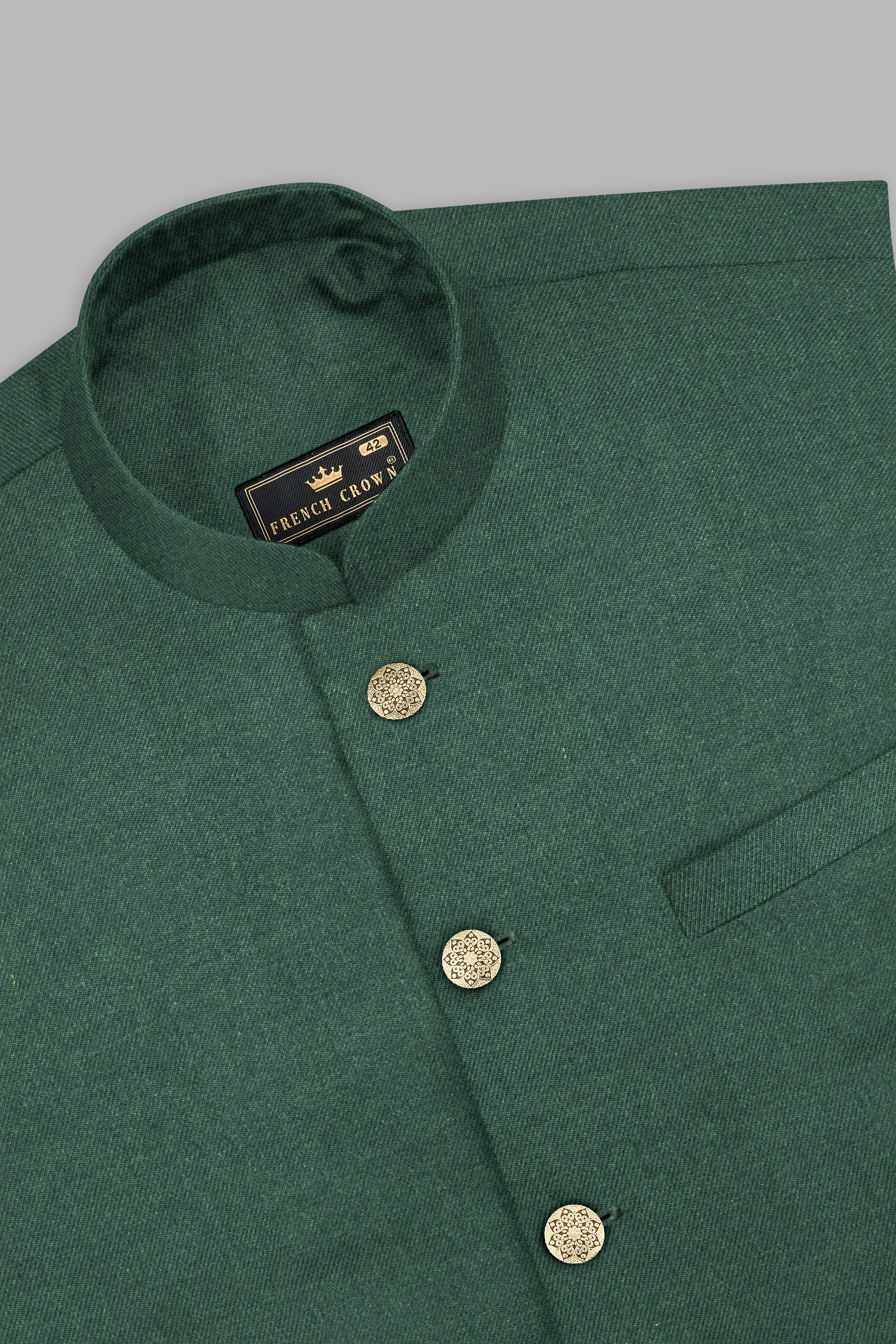 Plantation Green Premium Wool Rich Nehru Jacket