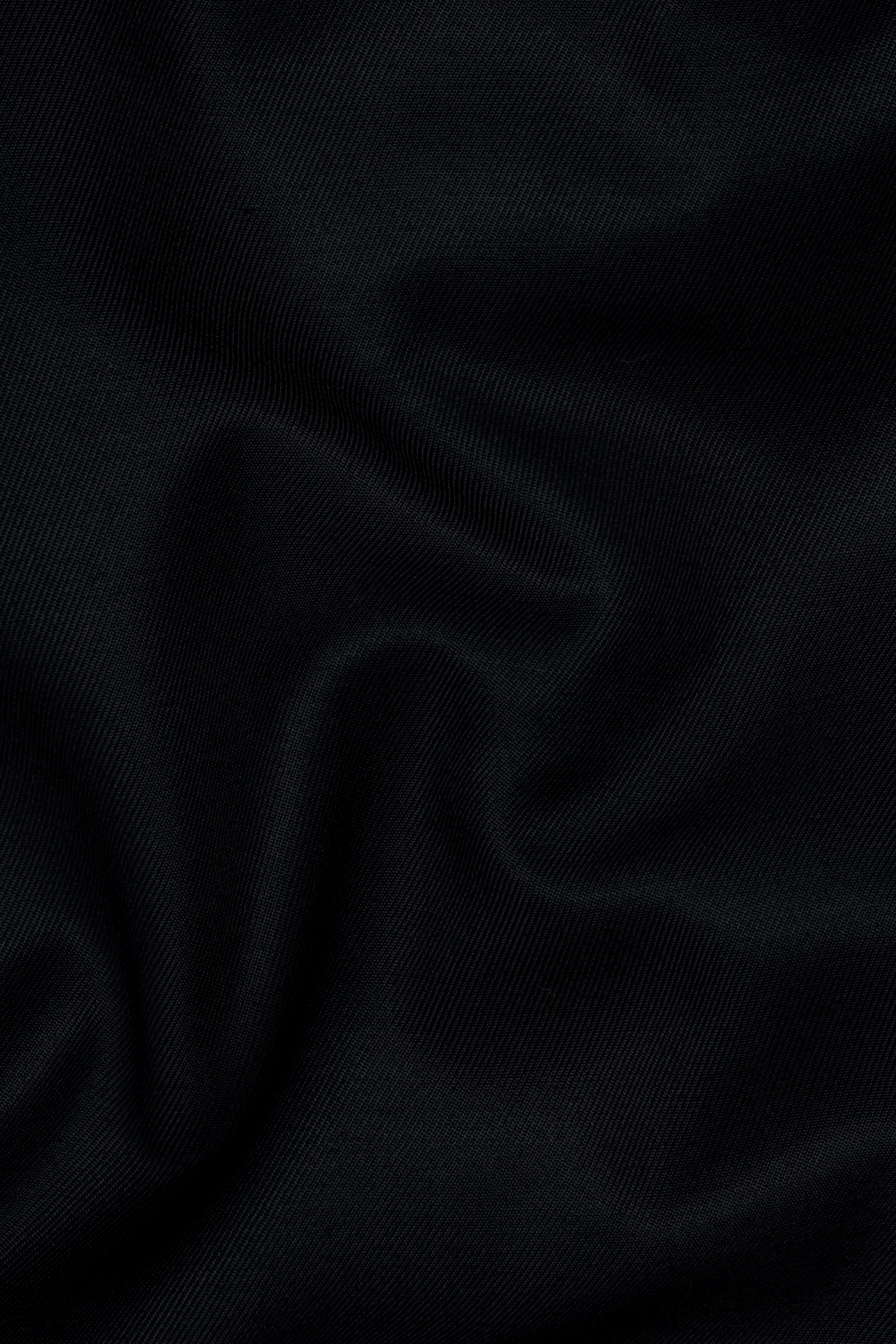 Jade Black Plain Solid Wool Blend Nehru Jacket