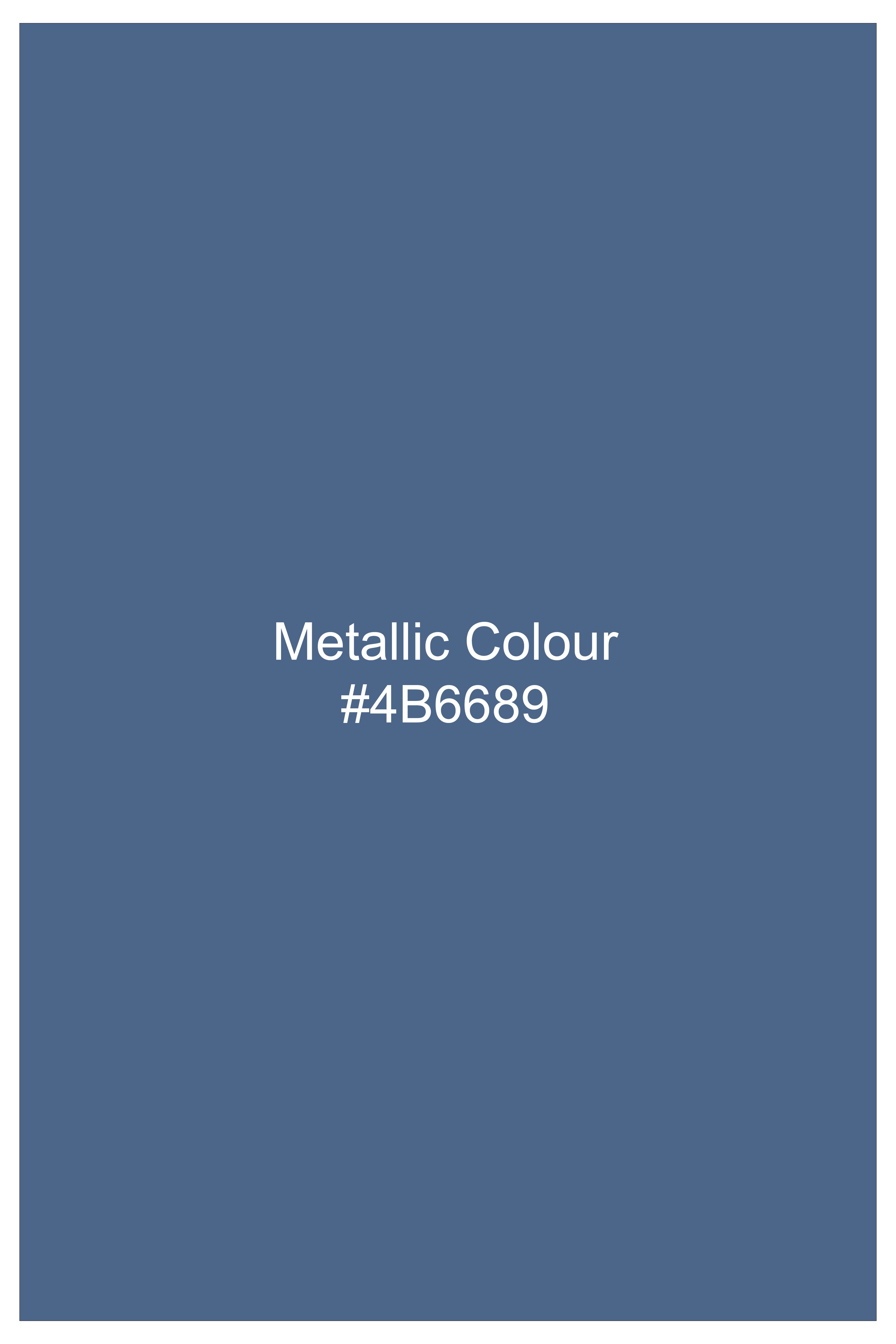 Metalic Blue Plaid Wool Blend Nehru Jacket