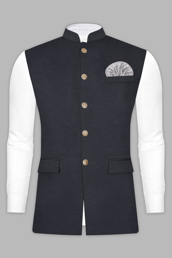 Piano Gray Wool Blend Nehru Jacket
