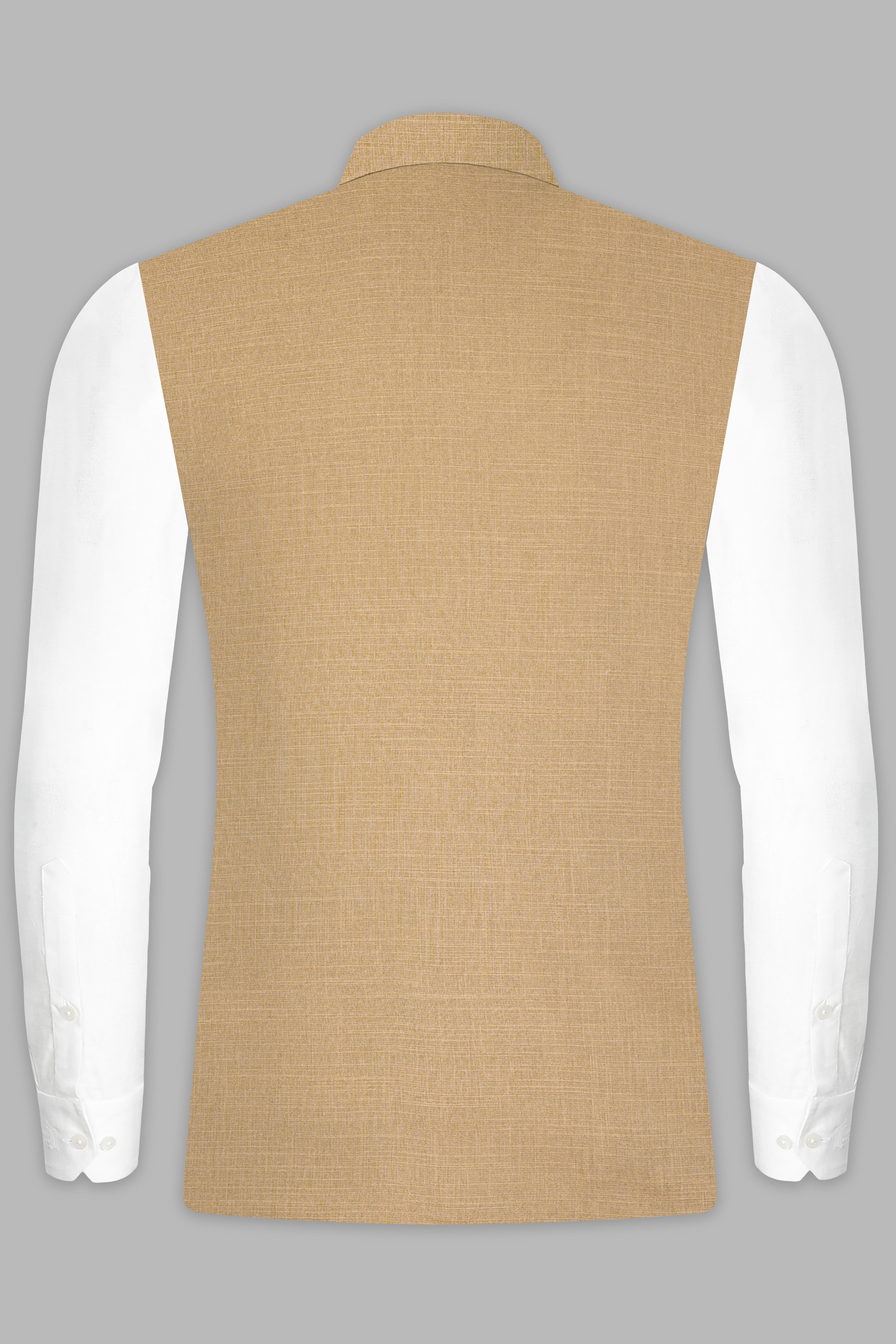 Sandrift Cream Luxurious Linen Nehru Jacket