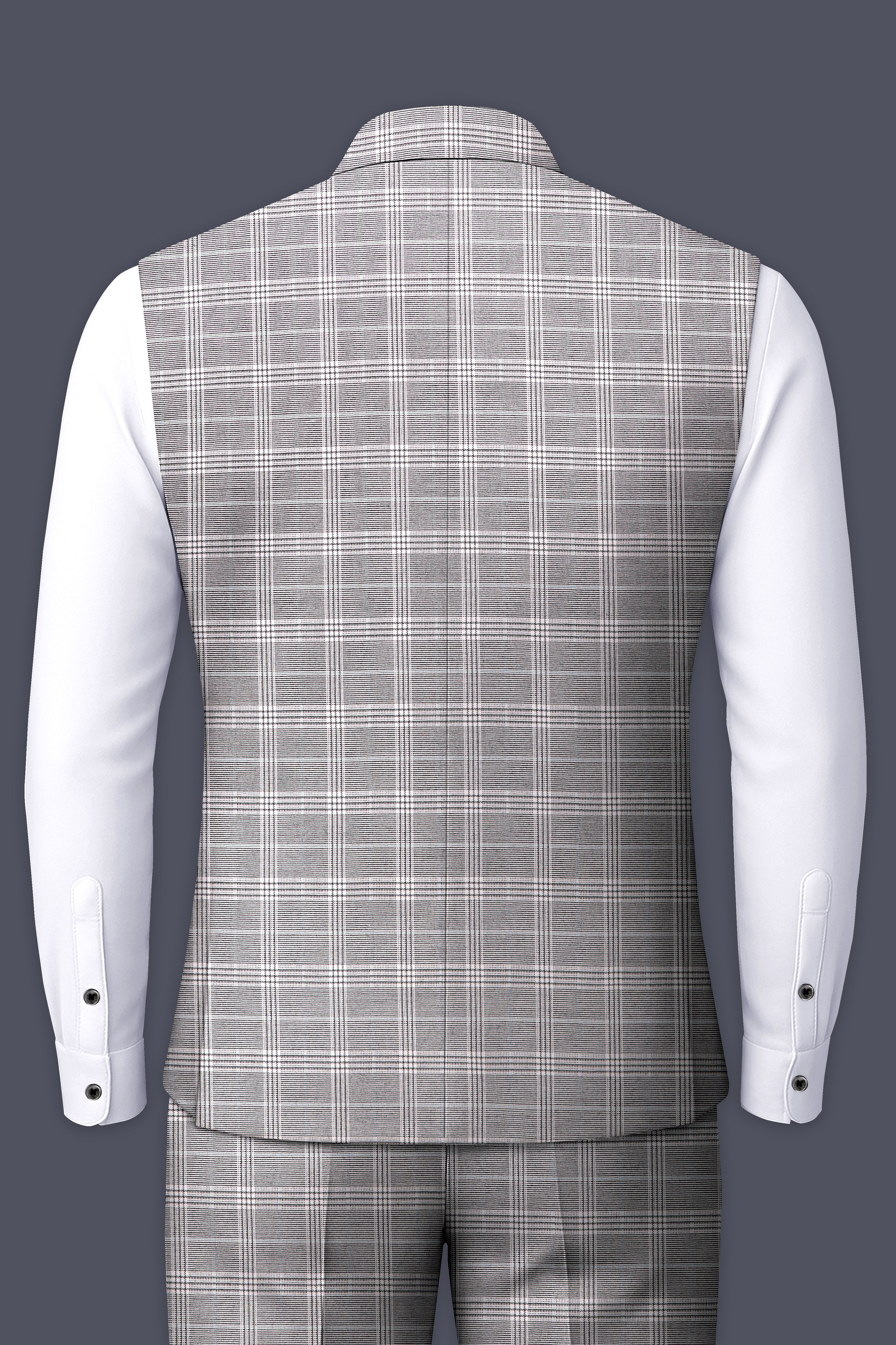 Monsoon Gray Plaid Wool Rich Nehru Jacket