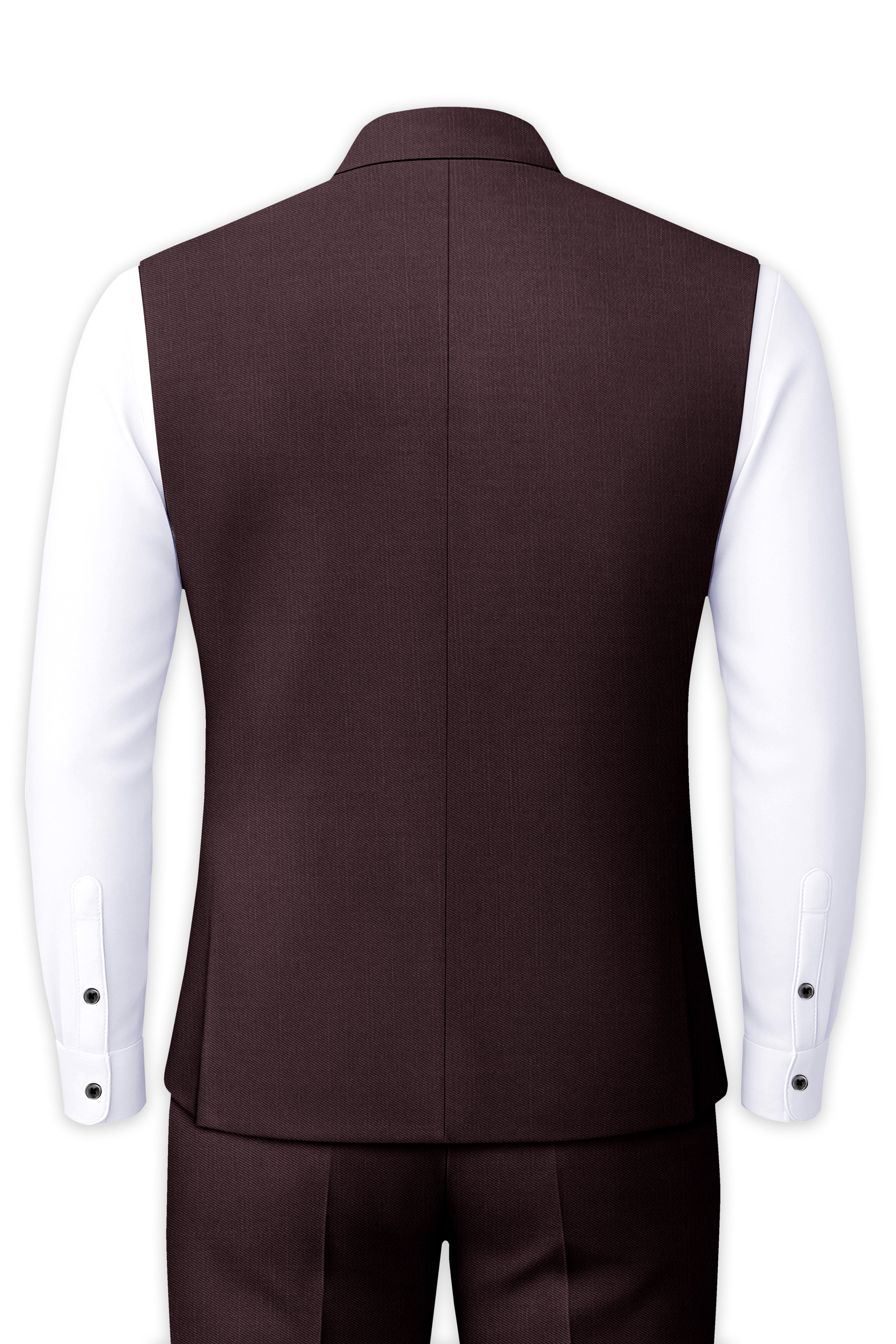 Espresso-Hickory Brown Solid Wool Rich Slight Stretch Nehru Jacket