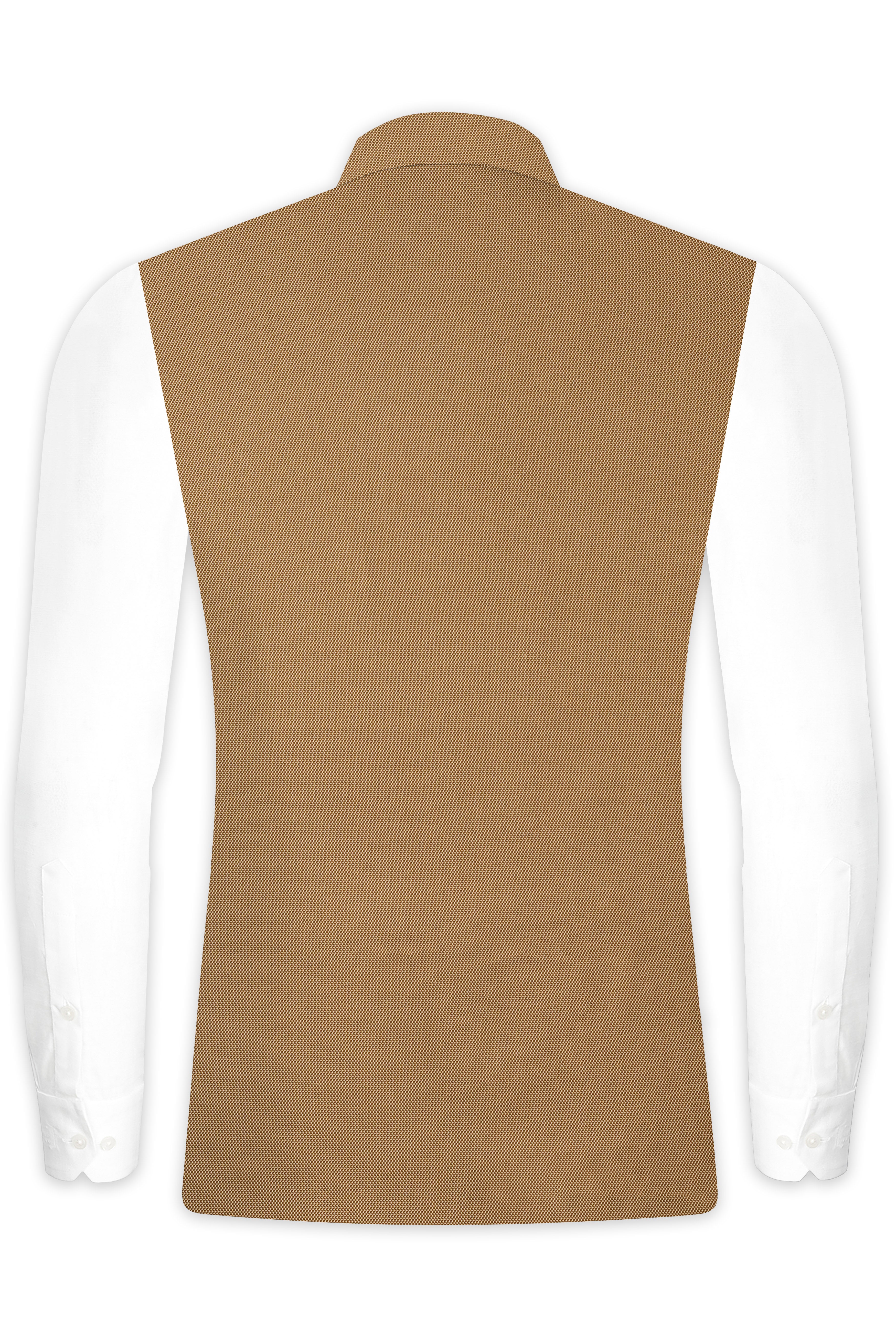 Aurenzo-Muesli Brown Textured Wool Rich Nehru Jacket