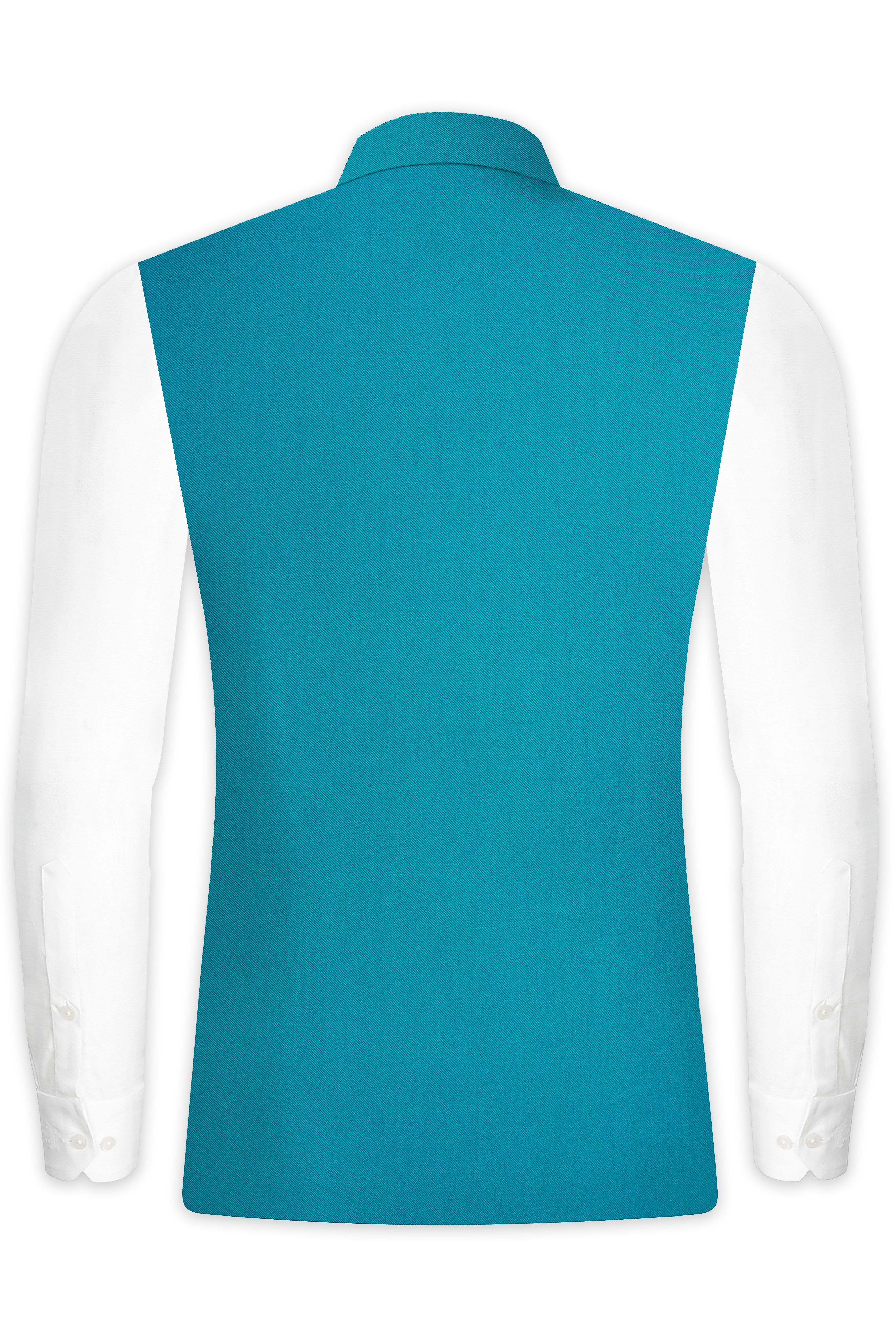 Zephir-Surfie Green Wool Rich Stretchable Nehru Jacket