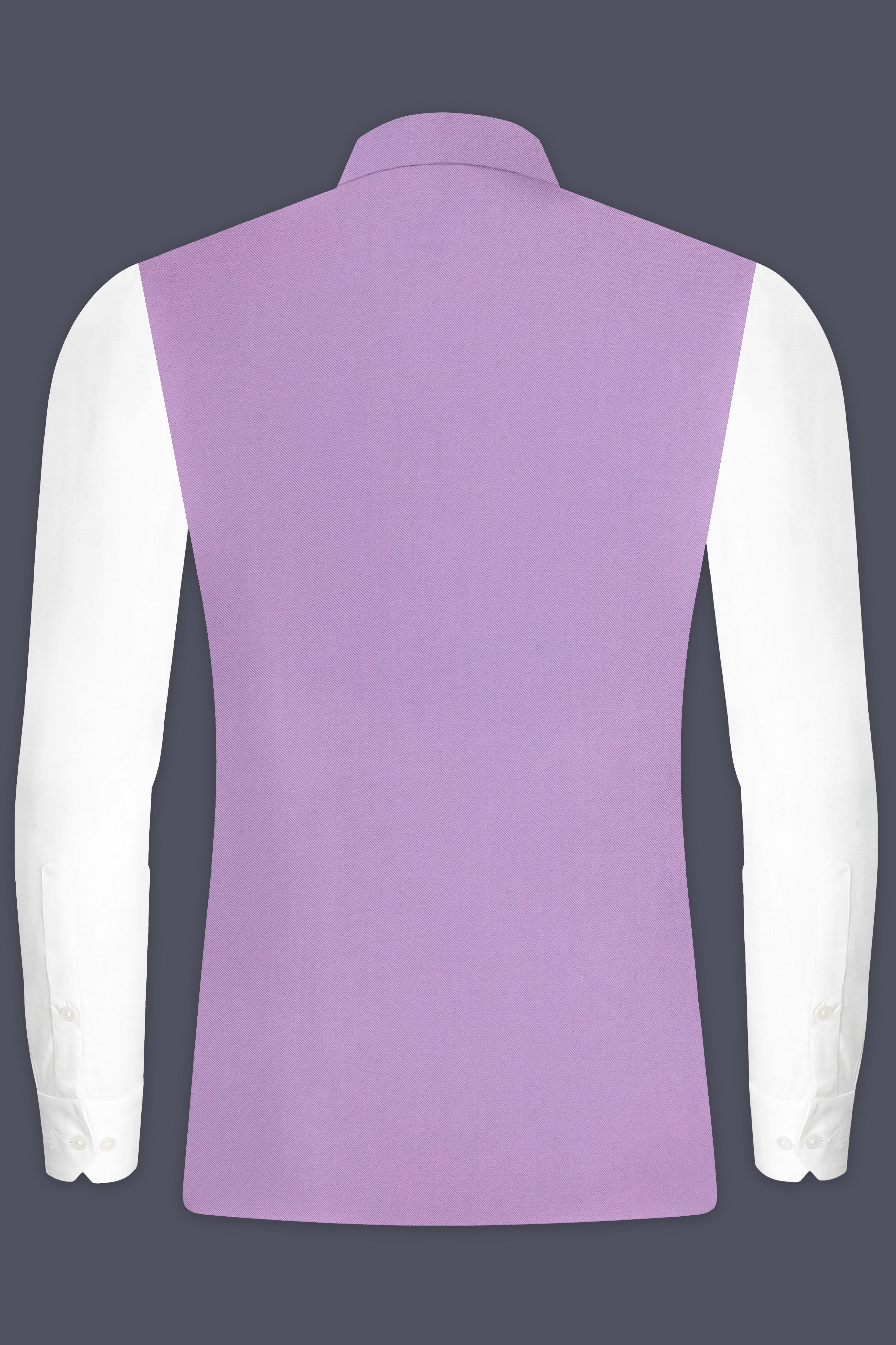 Roylen-Mountbatten Purple Wool Rich Stretchable Nehru Jacket
