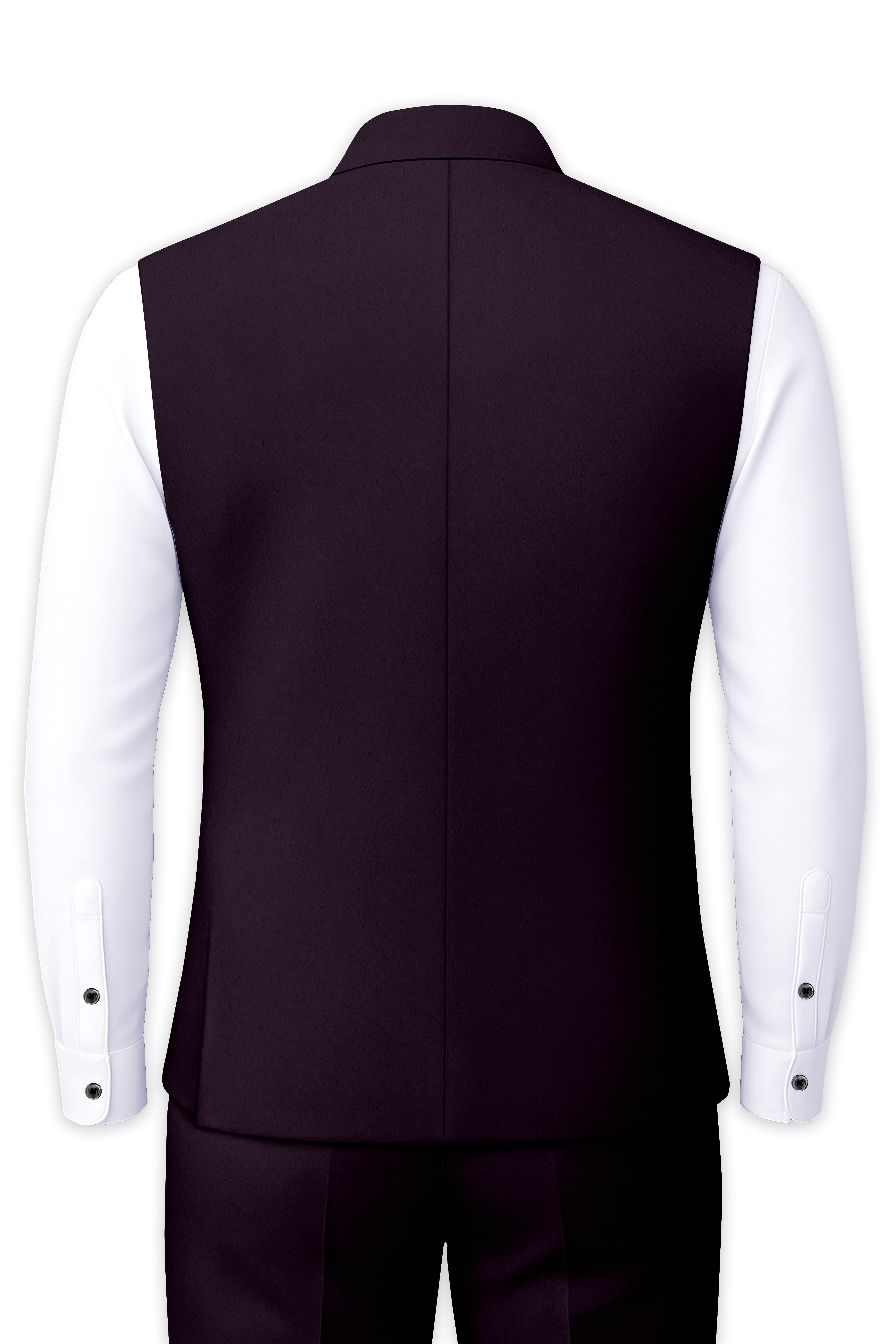 Marenzo-Korean Seal Maroon 4-Way Stretch Wrinkle-Free Wool Rich Nehru Jacket