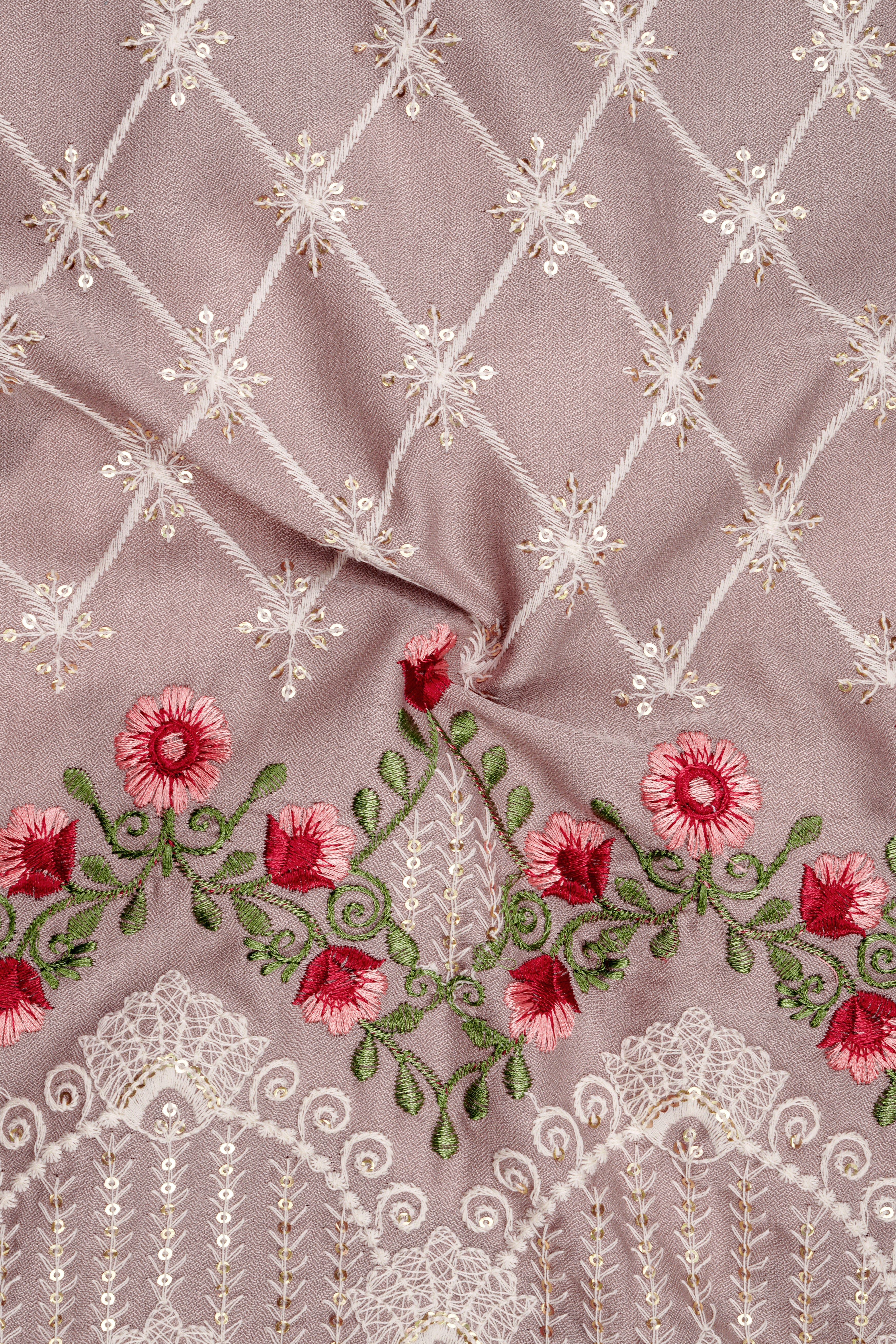 Luminza-Martini Cream Merlot Red Multicolour Thread and Sequin Embroidered Designer Nehru Jacket