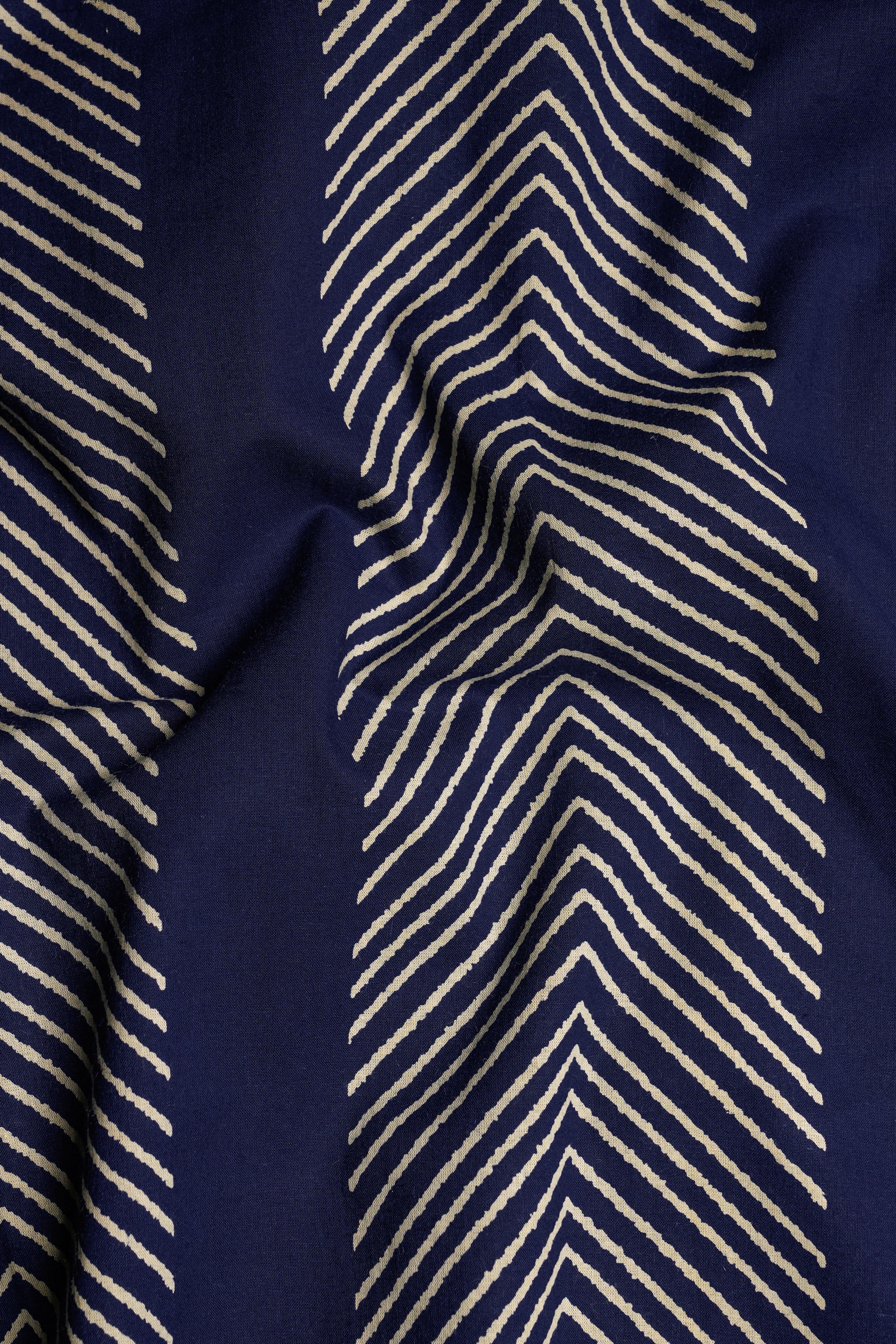 Ebony Clay Blue and Almond Geometric Print Super Soft Premium Cotton Off-shoulder Dress