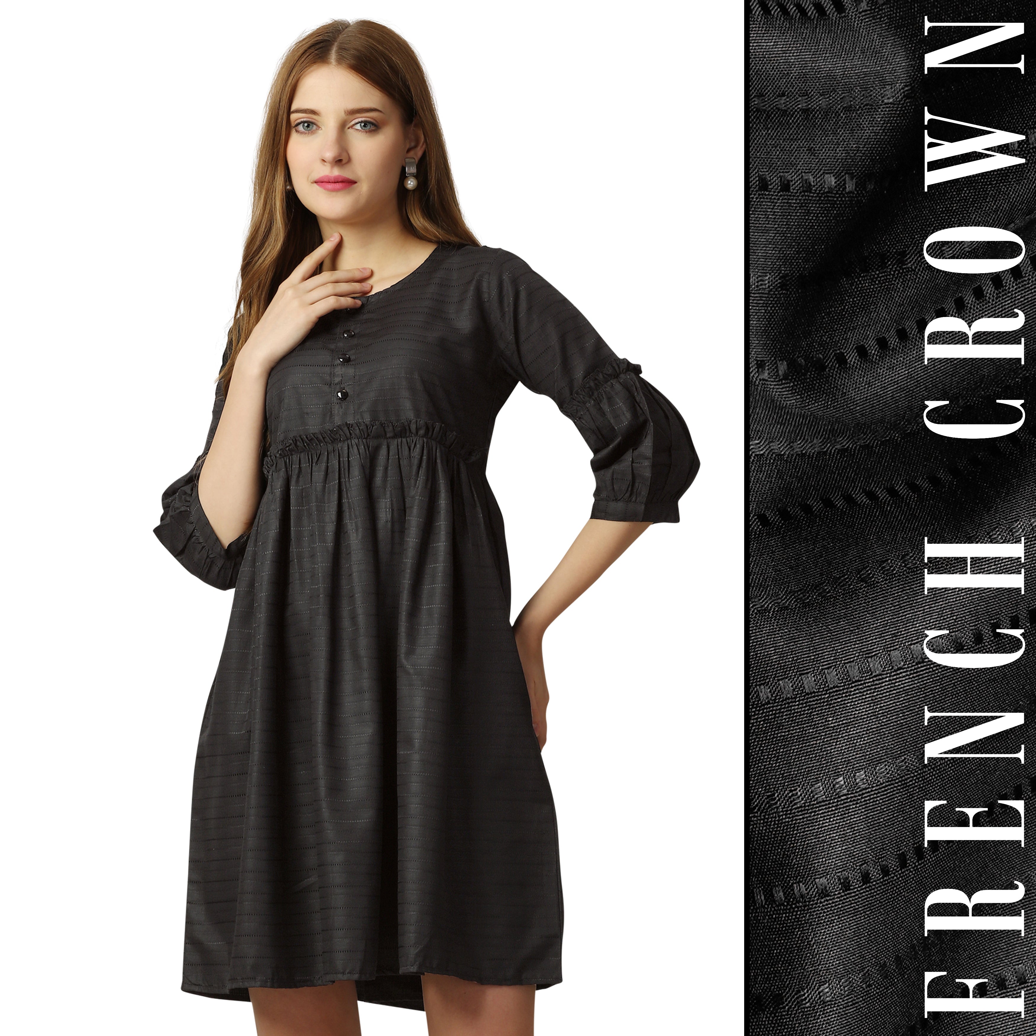 midi dress nibras gamis black dobby Heavy Metal Casual Plain-Solid Premium Cotton For Woman M / 36 Topshop sheer crinkle lace Step Out In Style 5.19.26promo Color:Dark Nude/Taupe/Pink