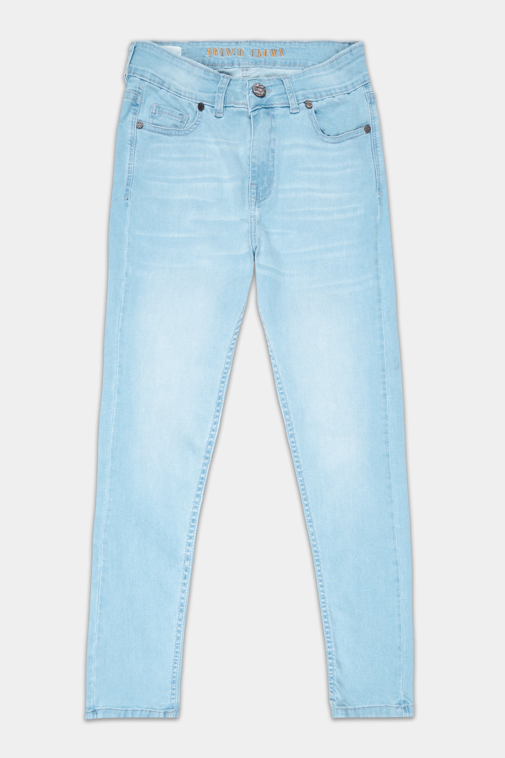 Women's Skinny Fit Casper Blue Whiskering Wash Ankle Length Stretchable Denim