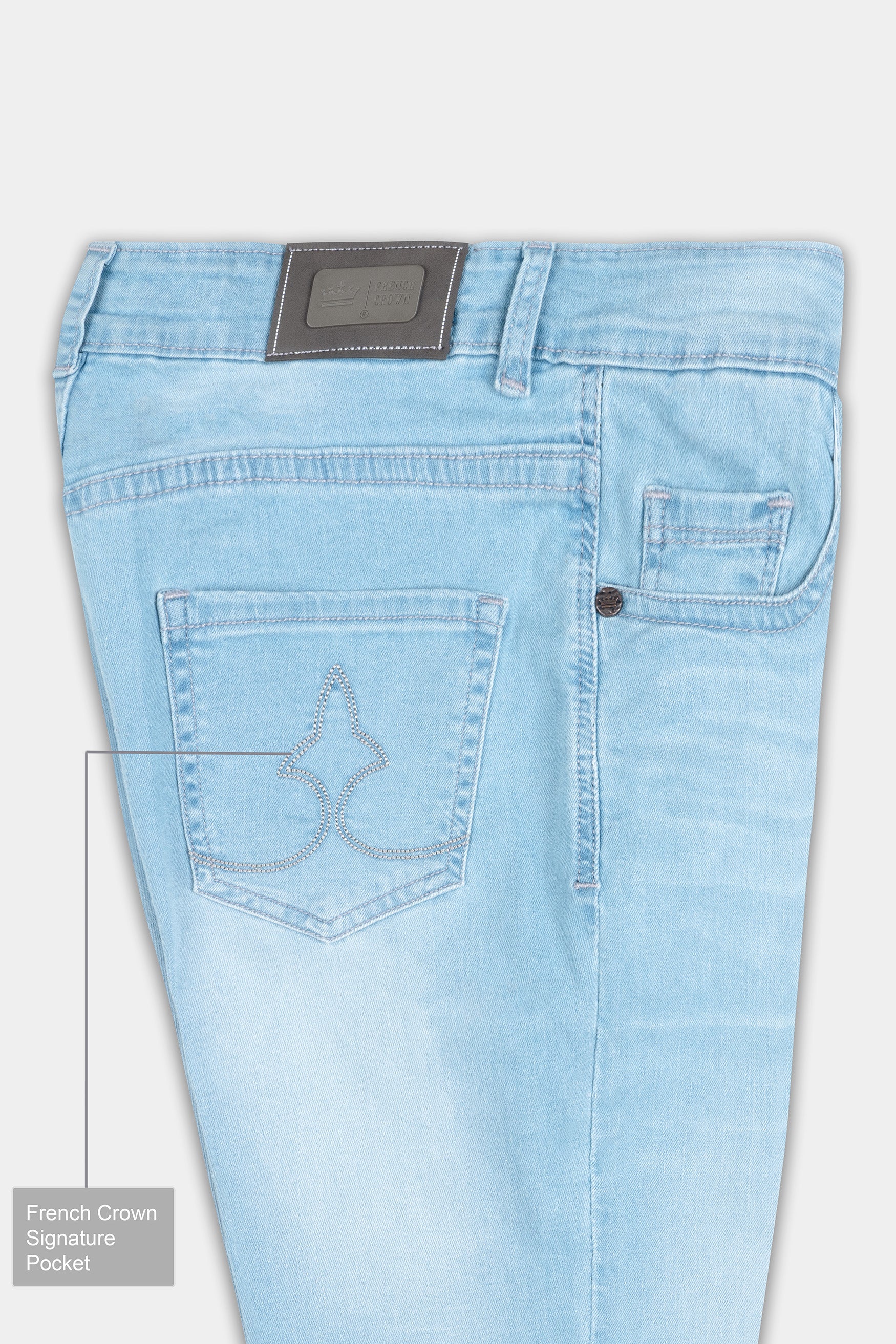 Women's Skinny Fit Casper Blue Whiskering Wash Ankle Length Stretchable Denim