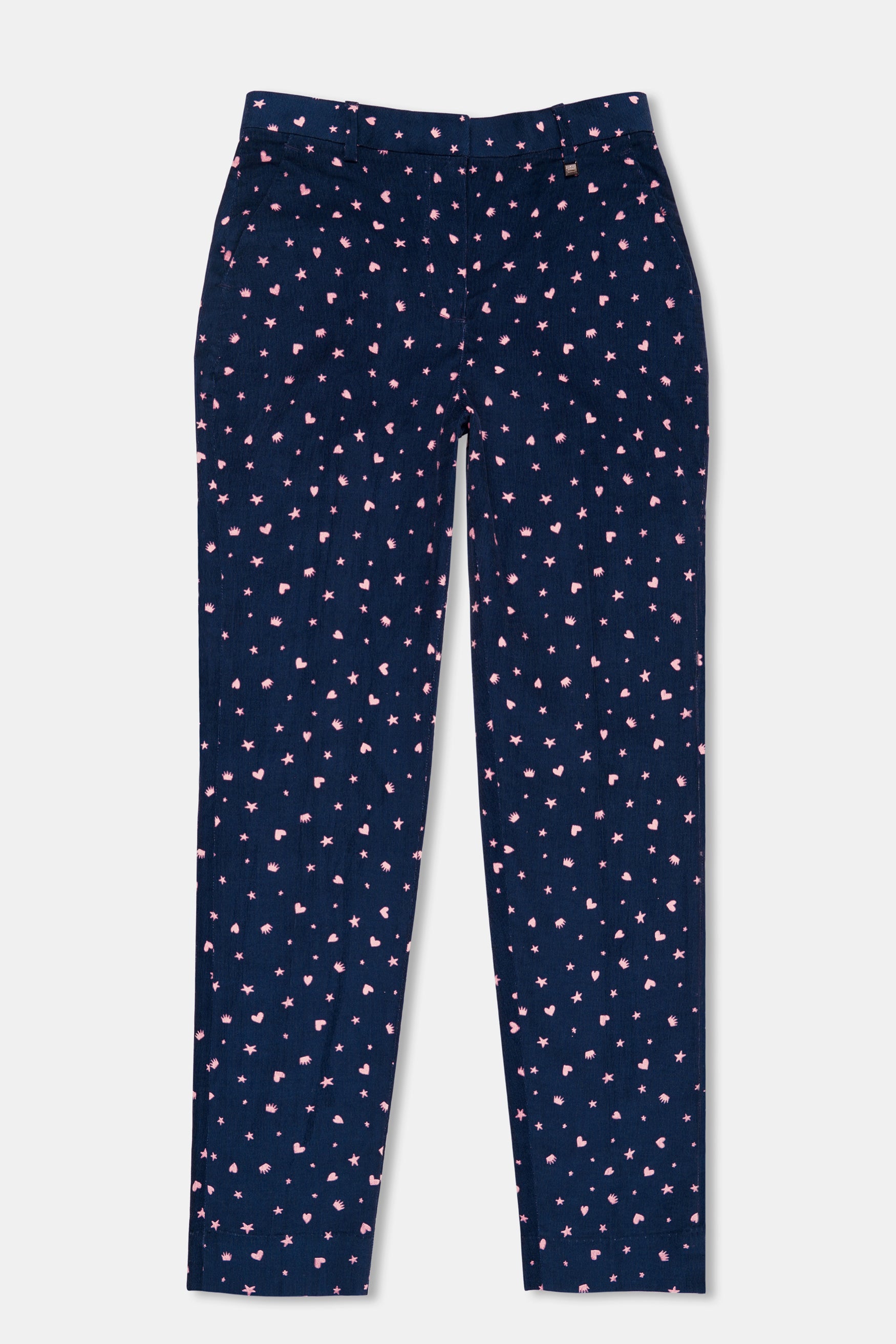 Downriver Blue and Cavern Pink Shapes Printed Premium Cotton Women’s Pant