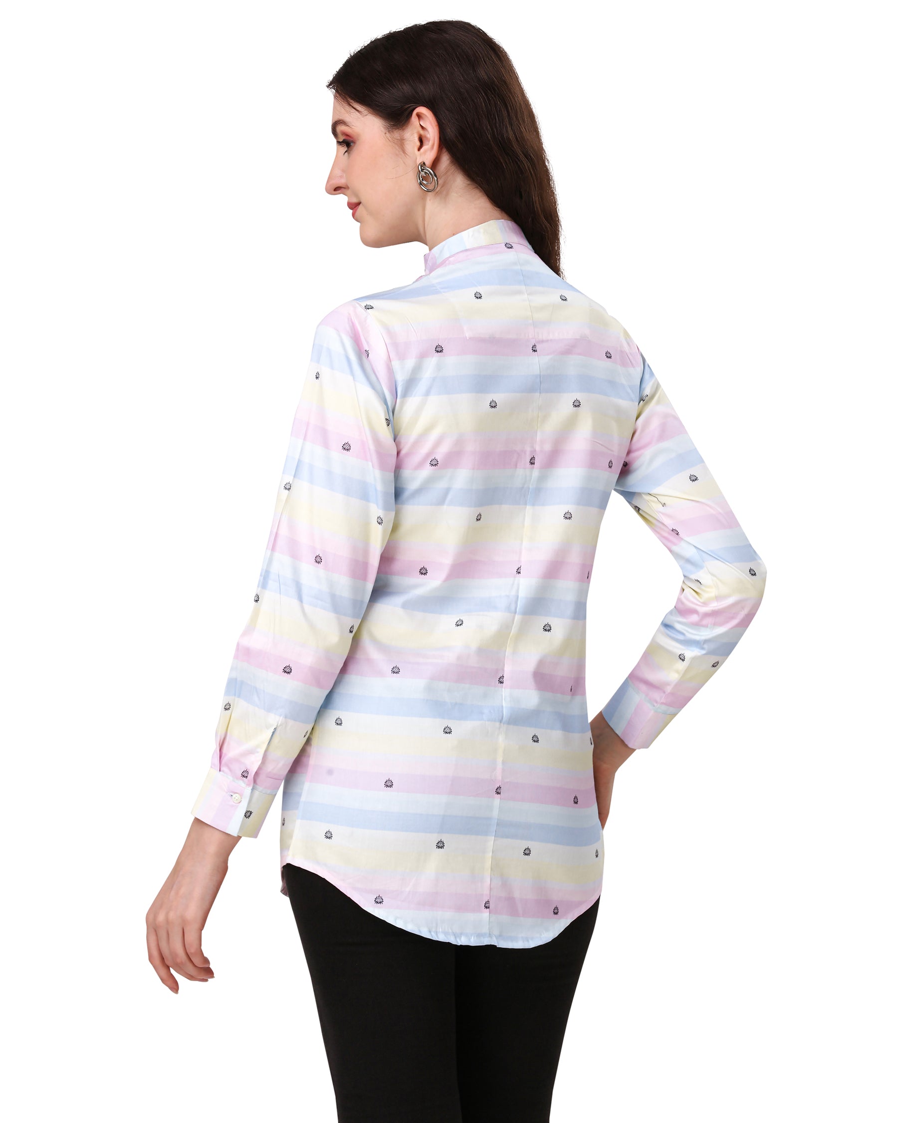 Cherub Pink and Multicolour Printed Super Soft Premium Cotton Women’s Shirt