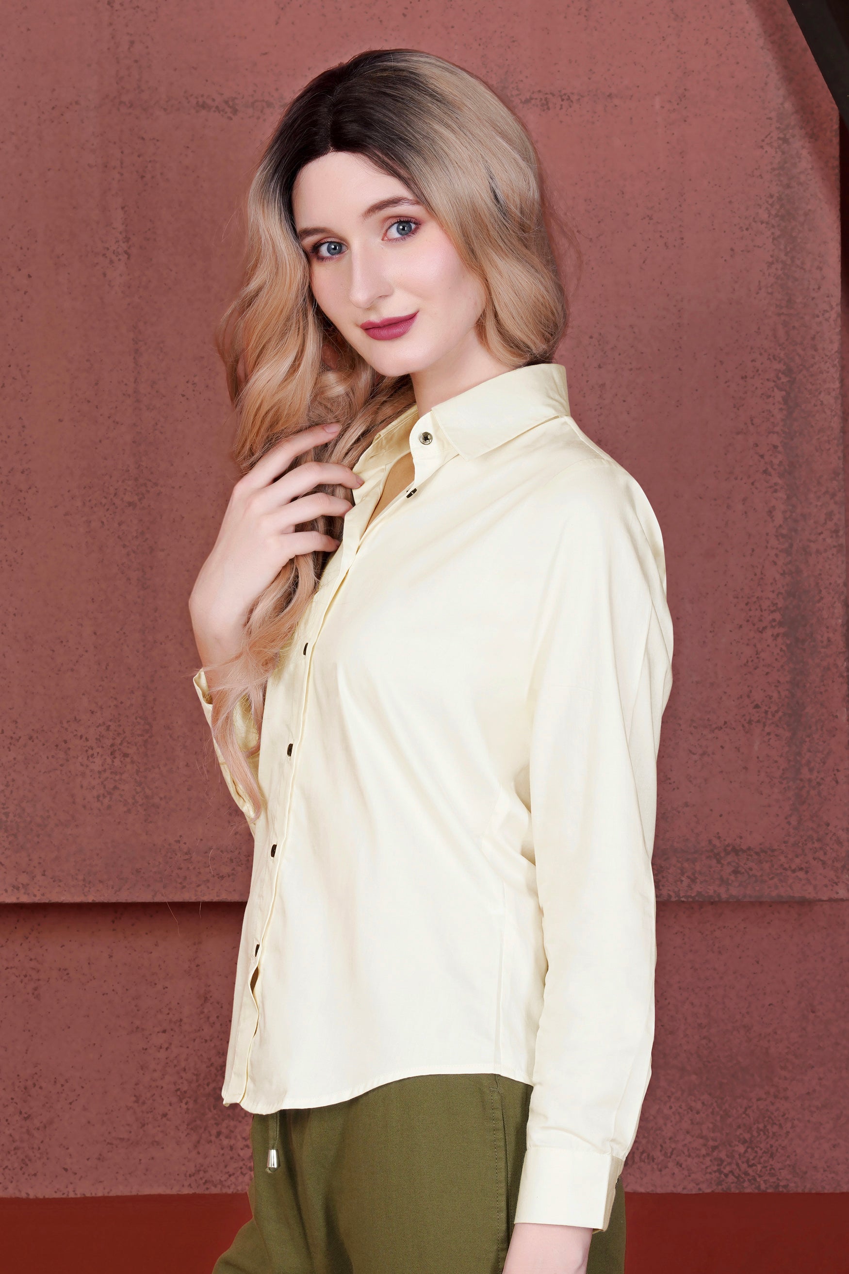 Merino Cream Premium Cotton Shirt