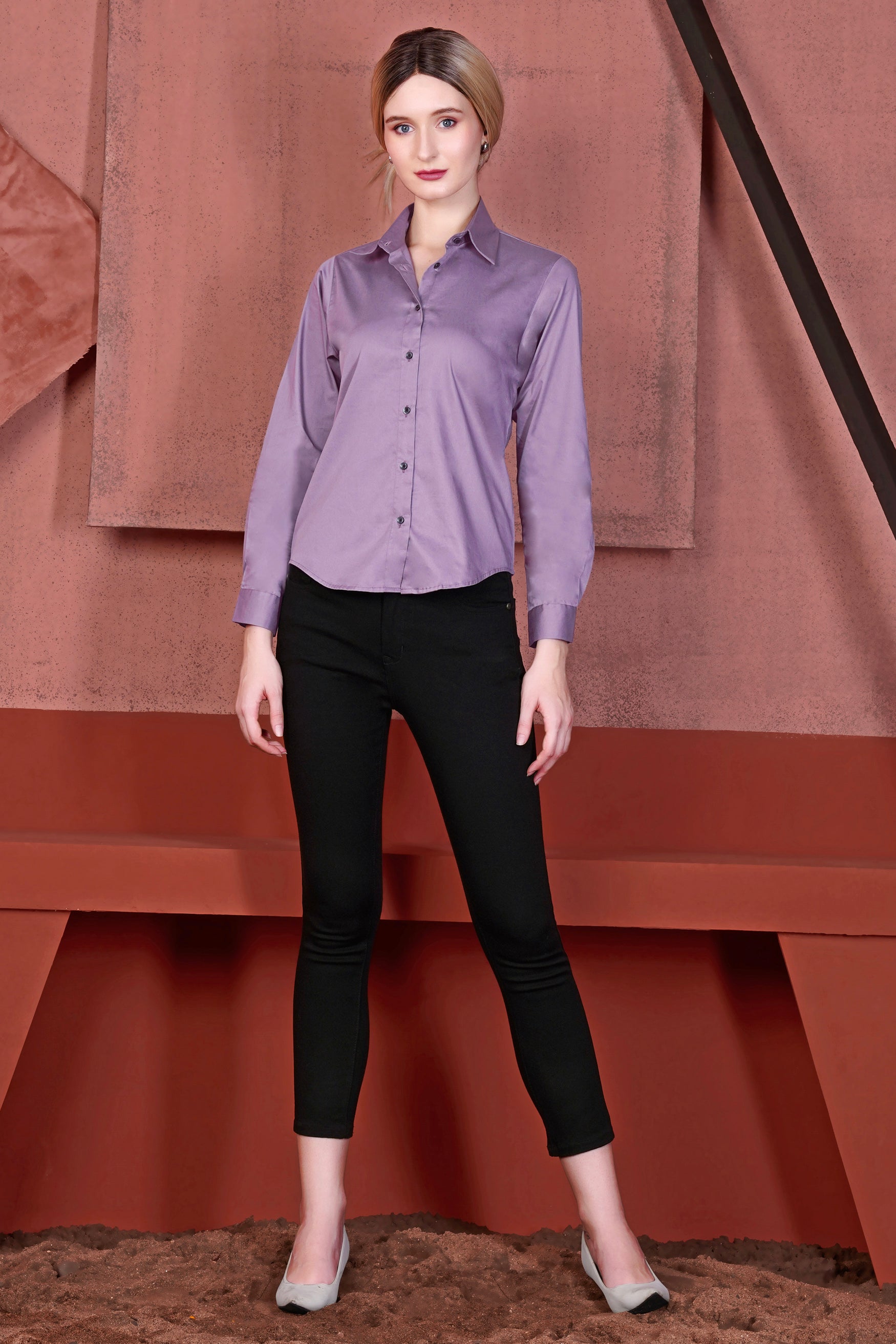 purple dress shirt women's Port Authority L608 Ladies Long Sleeve Easy Care Shirt