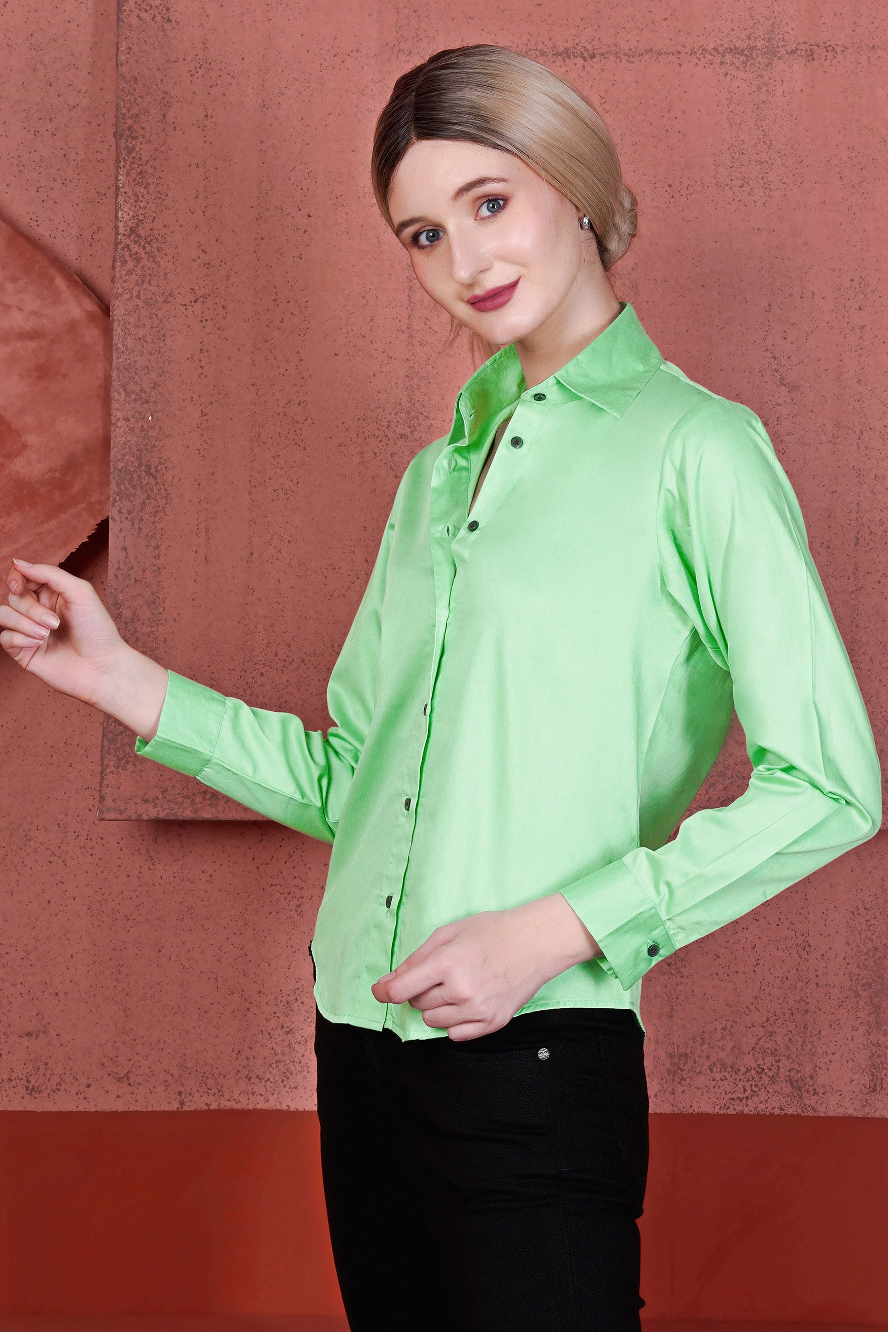 Pale Teal Green Premium Cotton Shirt