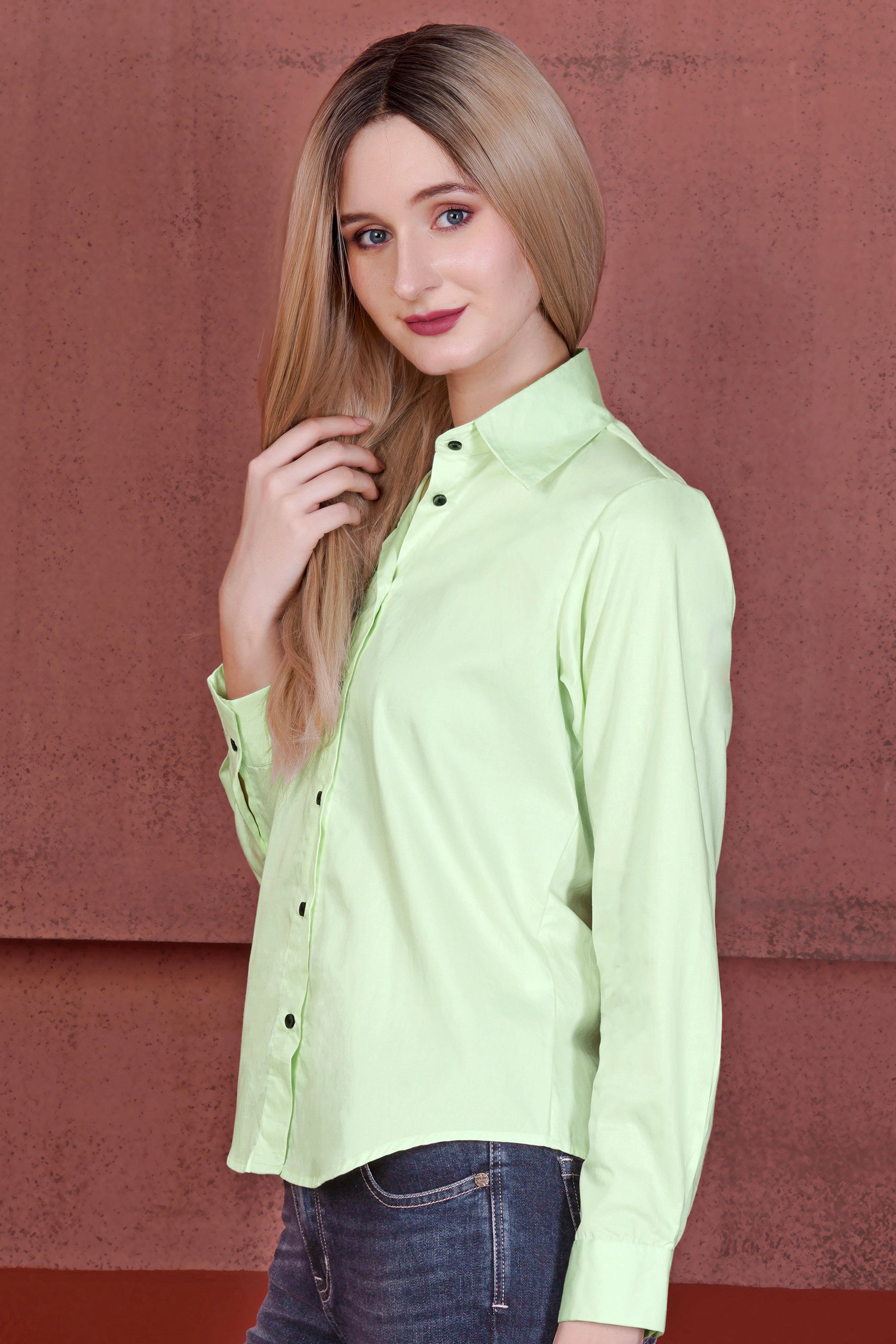 Surf Crest Green Premium Cotton Shirt