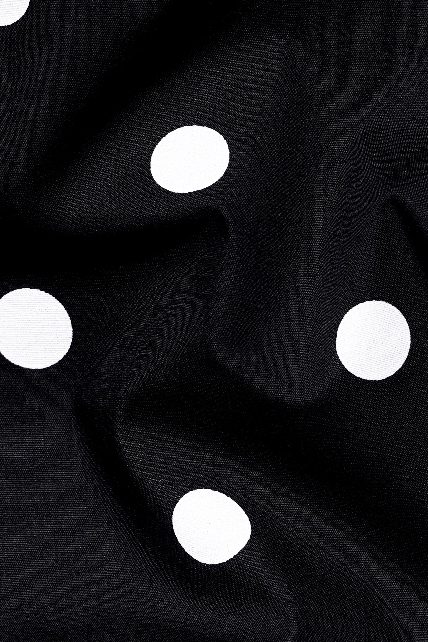 Jade Black and White Polka Dotted Premium Cotton Designer Shirt