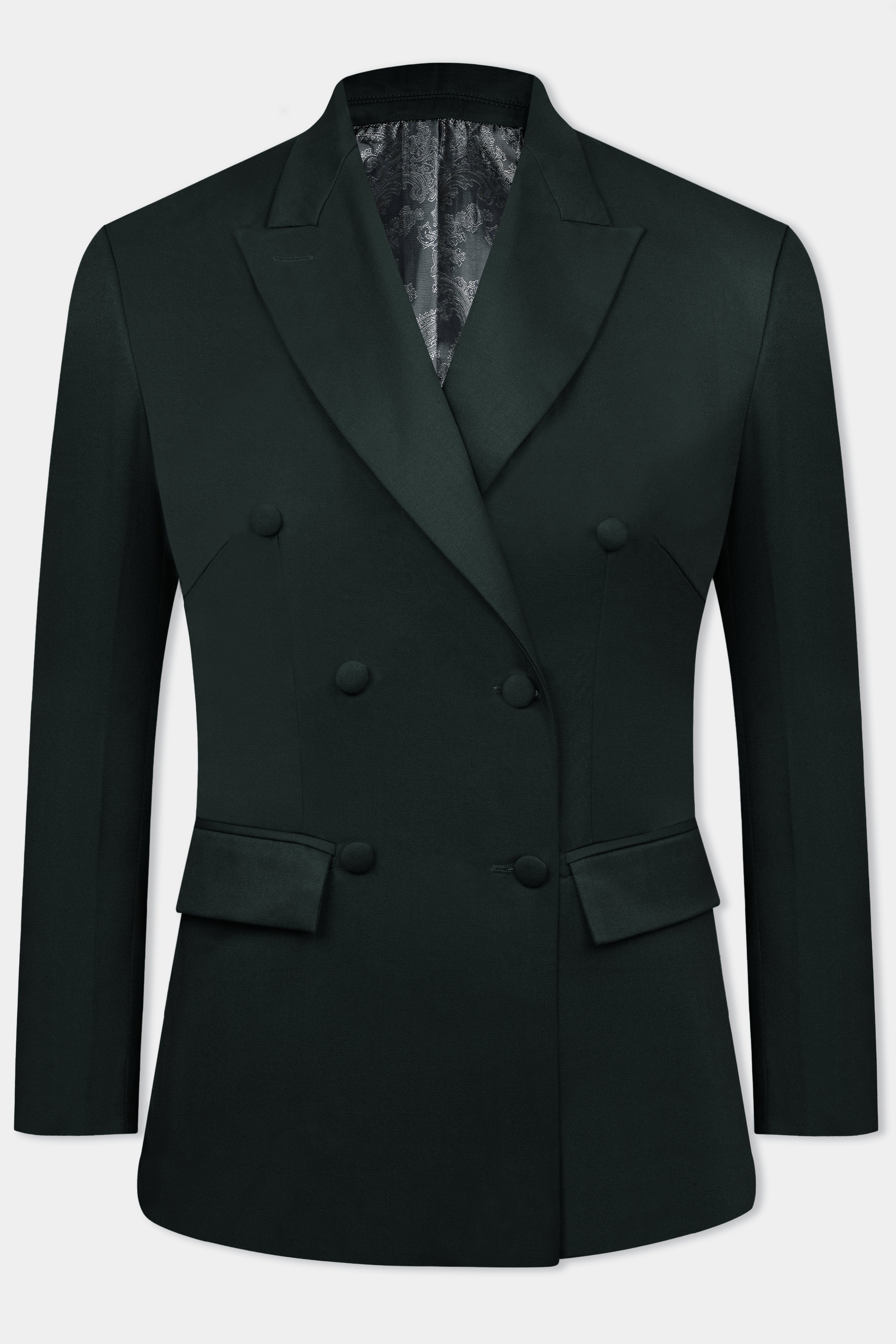 Juniper Green Subtle Sheen Double Breasted Women's Suit