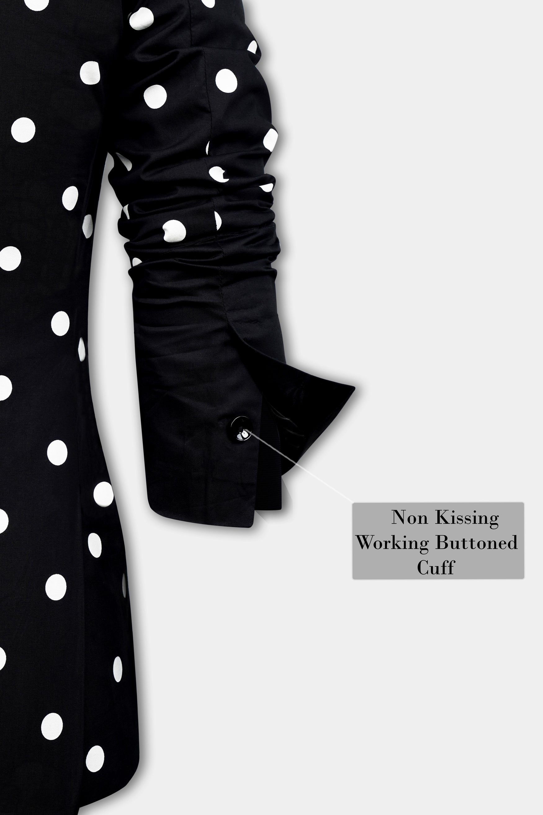 Jade Black and White Polka Dotted Premium Cotton Women’s Tuxedo Suit