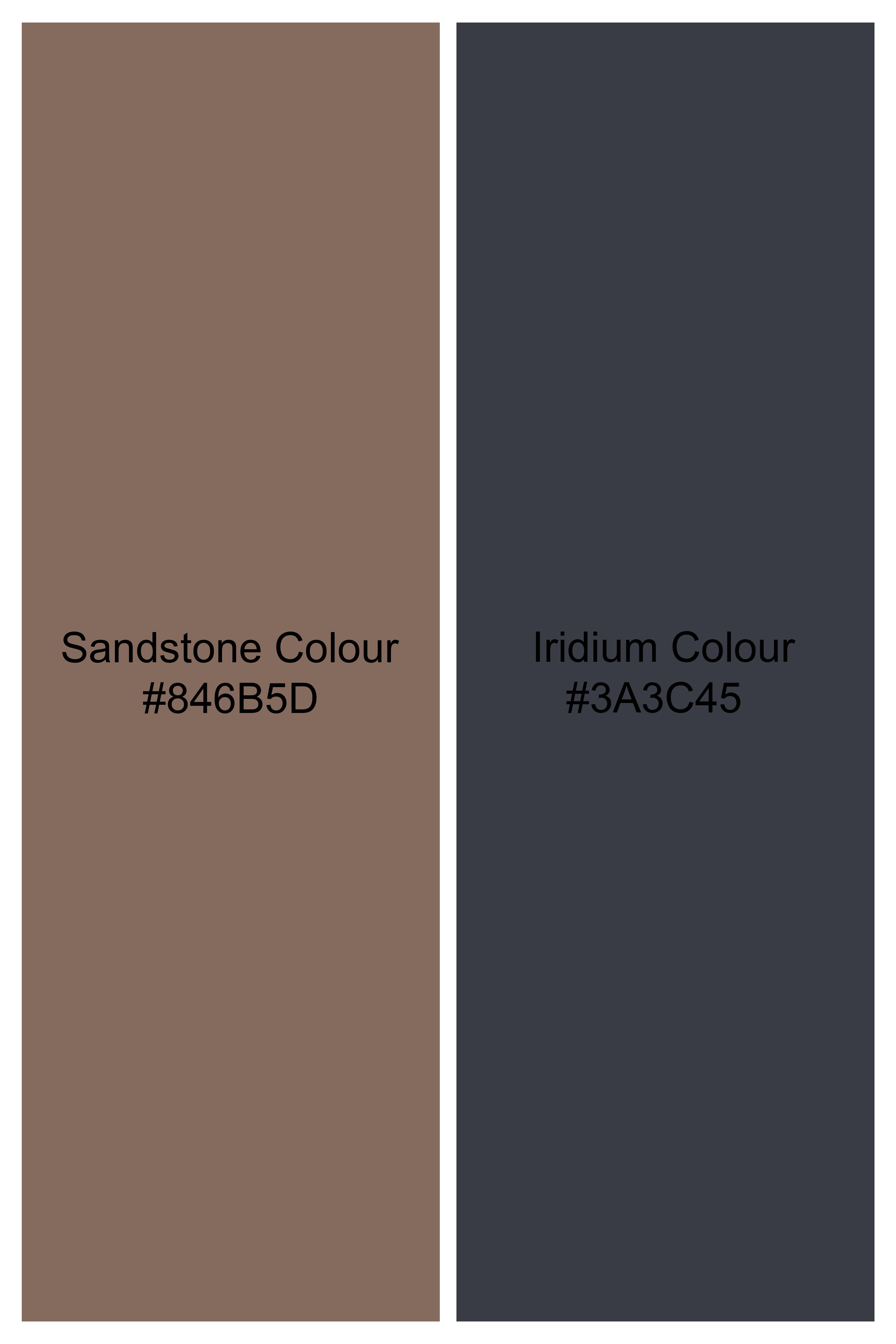 Sandstone Brown and Iridium Gray Denim Top