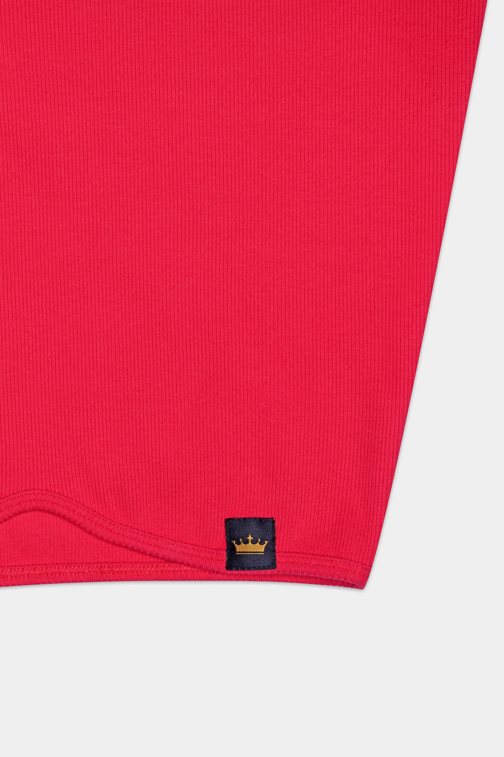 Radical Red Premium Cotton Knit Stretchable Crop Top