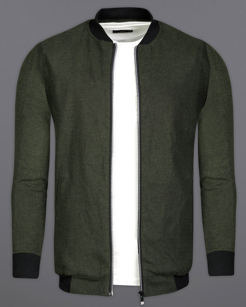 BIRCH GREEN FLANNEL BOMBER JACKET