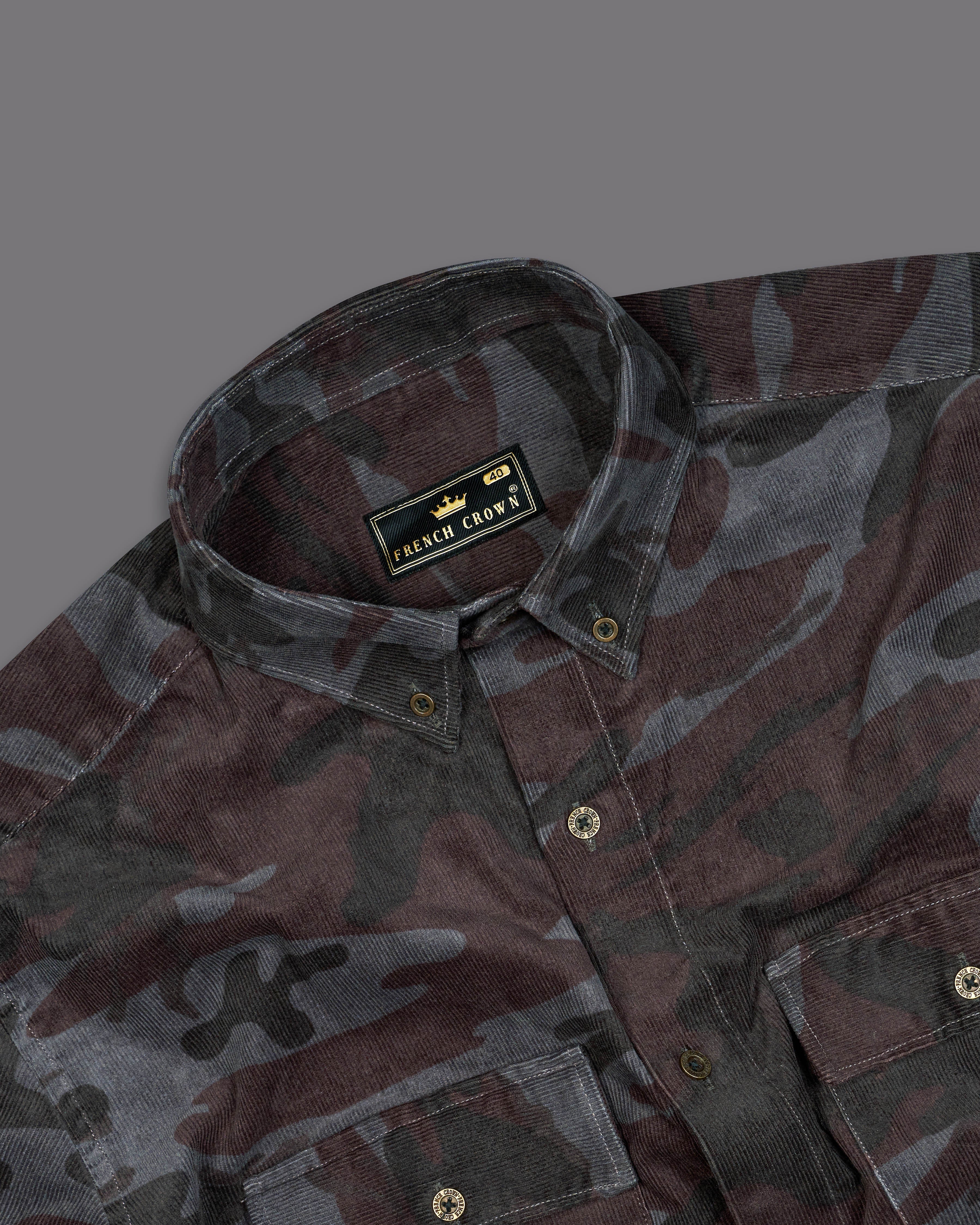 Cape Cod Gray and Bistre Brown Camouflage Corduroy Designer Shirt 10174-BD-MB-D123-38, 10174-BD-MB-D123-H-38, 10174-BD-MB-D123-39, 10174-BD-MB-D123-H-39, 10174-BD-MB-D123-40, 10174-BD-MB-D123-H-40, 10174-BD-MB-D123-42, 10174-BD-MB-D123-H-42, 10174-BD-MB-D123-44, 10174-BD-MB-D123-H-44, 10174-BD-MB-D123-46, 10174-BD-MB-D123-H-46, 10174-BD-MB-D123-48, 10174-BD-MB-D123-H-48, 10174-BD-MB-D123-50, 10174-BD-MB-D123-H-50, 10174-BD-MB-D123-52, 10174-BD-MB-D123-H-52