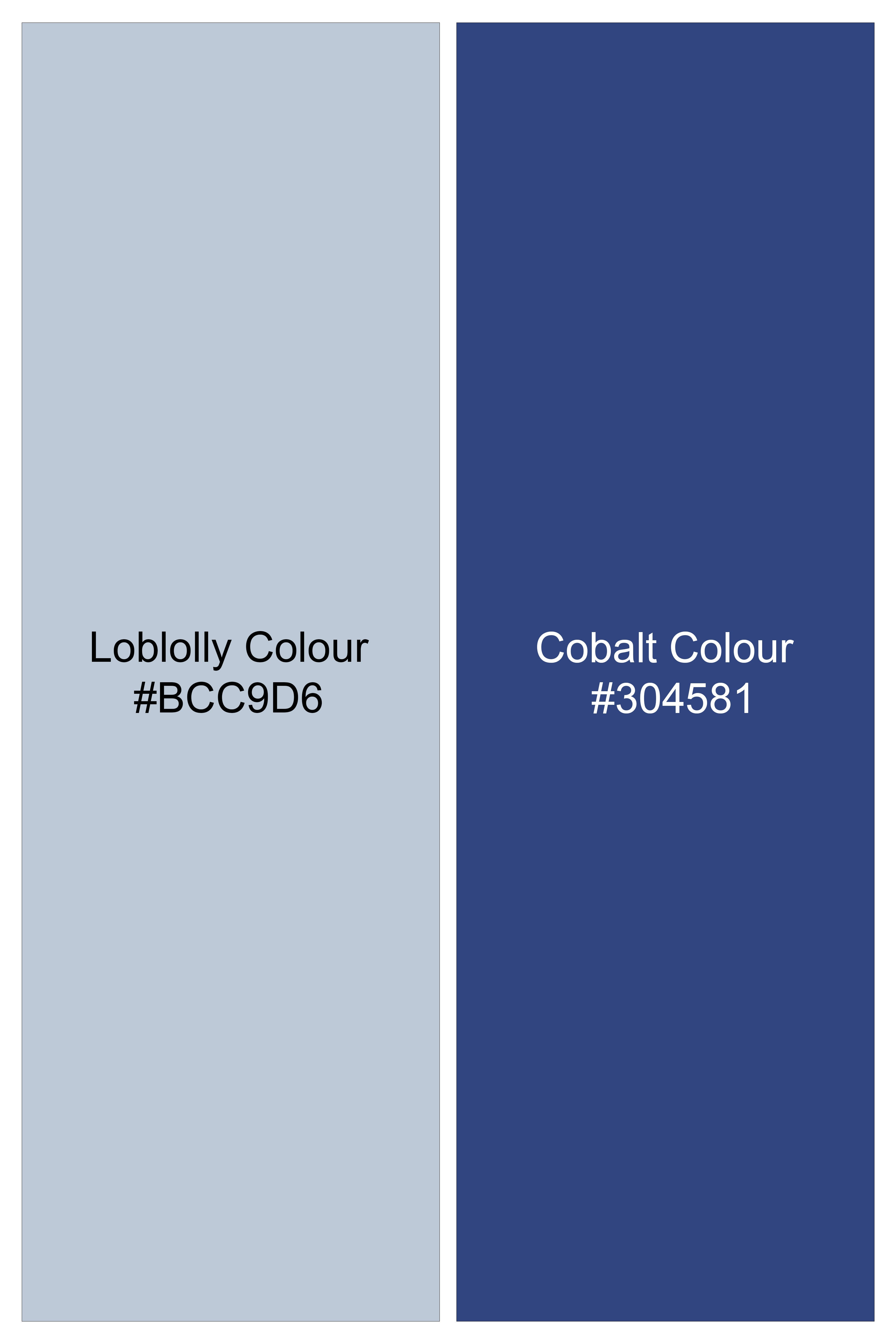 Loblolly with Cobalt Blue Dobby Textured Premium Giza Cotton Shirt
